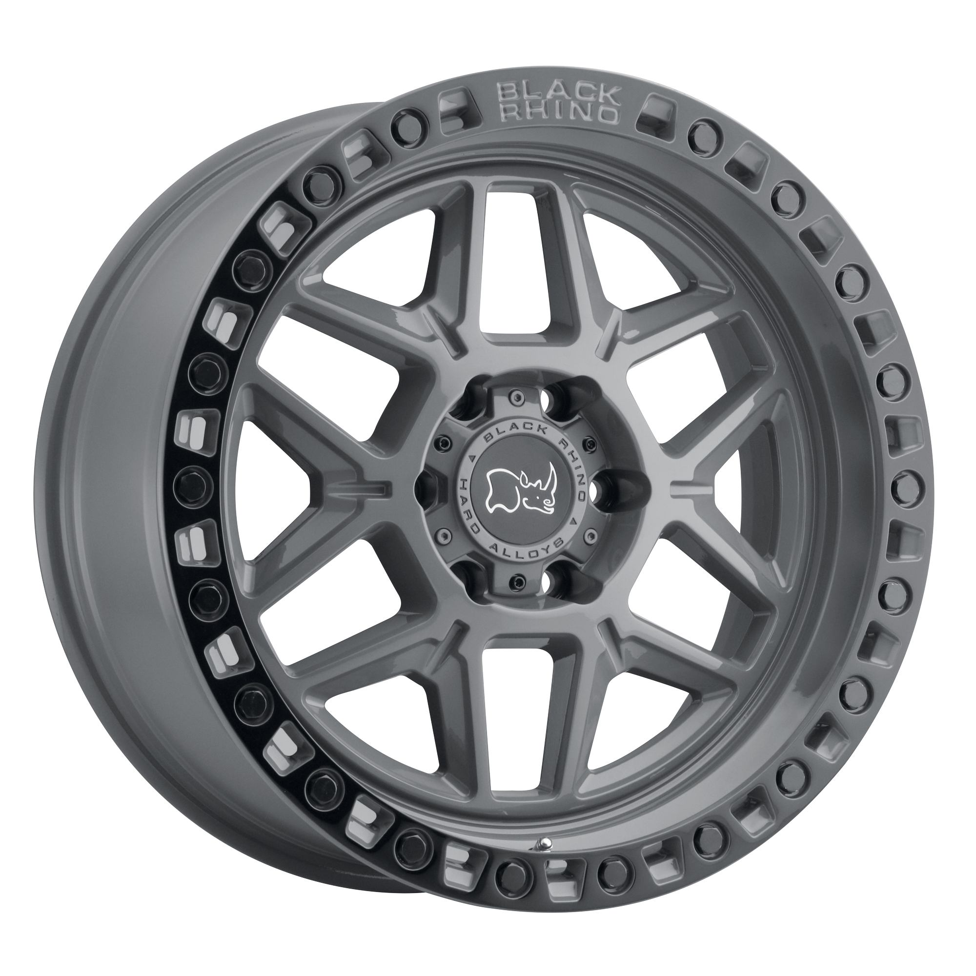 Black Rhino 20"x9" Non-Chrome Battleship Gray with Black Ring Custom Wheel ARSWCW2090KLS006140G12