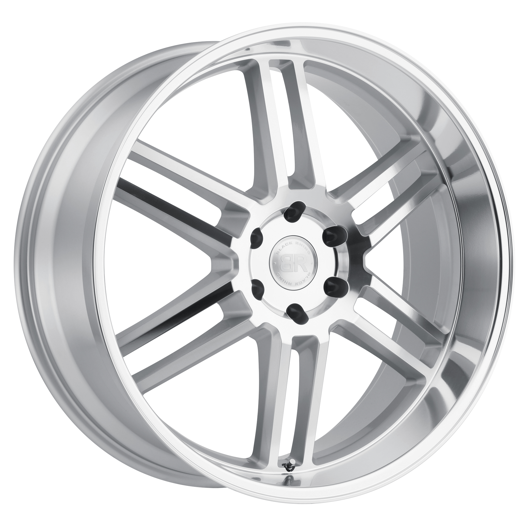 Black Rhino 24"x10" Non-Chrome Silver with MirrorCut Face Custom Wheel ARSWCW2410KTV206140S12