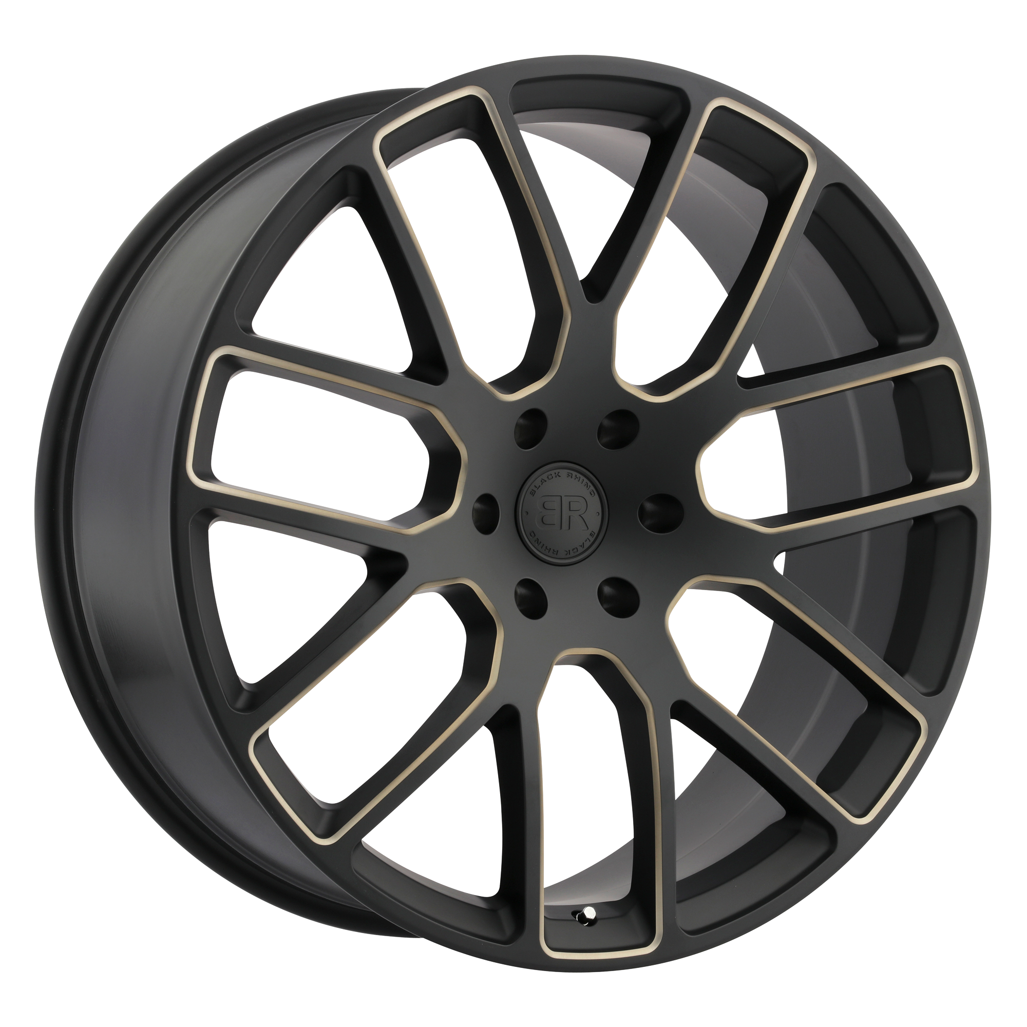 Black Rhino 20"x9" Non-Chrome Matte Black with Dark Tint Milled Spokes Custom Wheel ARSWCW2090KUN006140M12