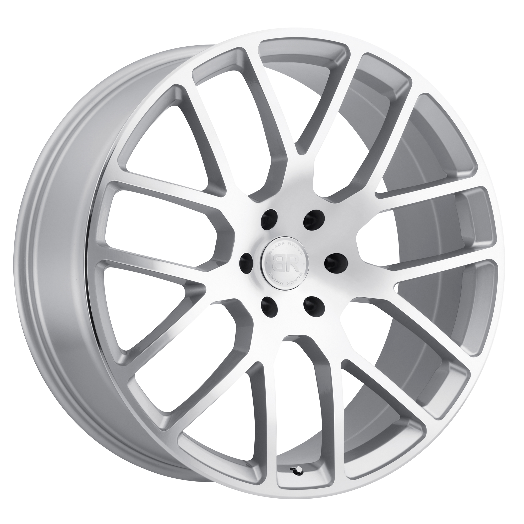 Black Rhino 22"x9.5" Non-Chrome Silver with MirrorCut Face Custom Wheel ARSWCW2295KUN256140S12