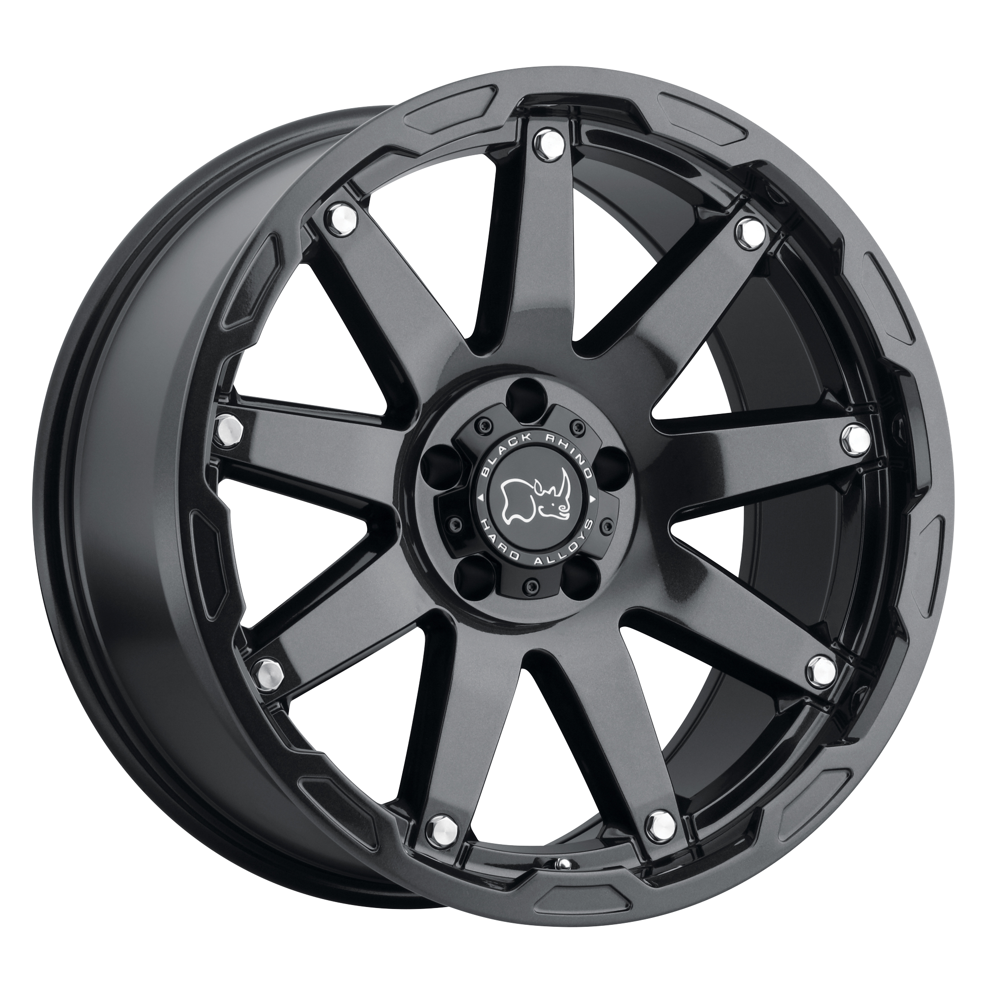 Black Rhino 20"x9.5" Non-Chrome Gloss Gun Black with Stainless Bolts Custom Wheel ARSWCW2095OCN86140B12