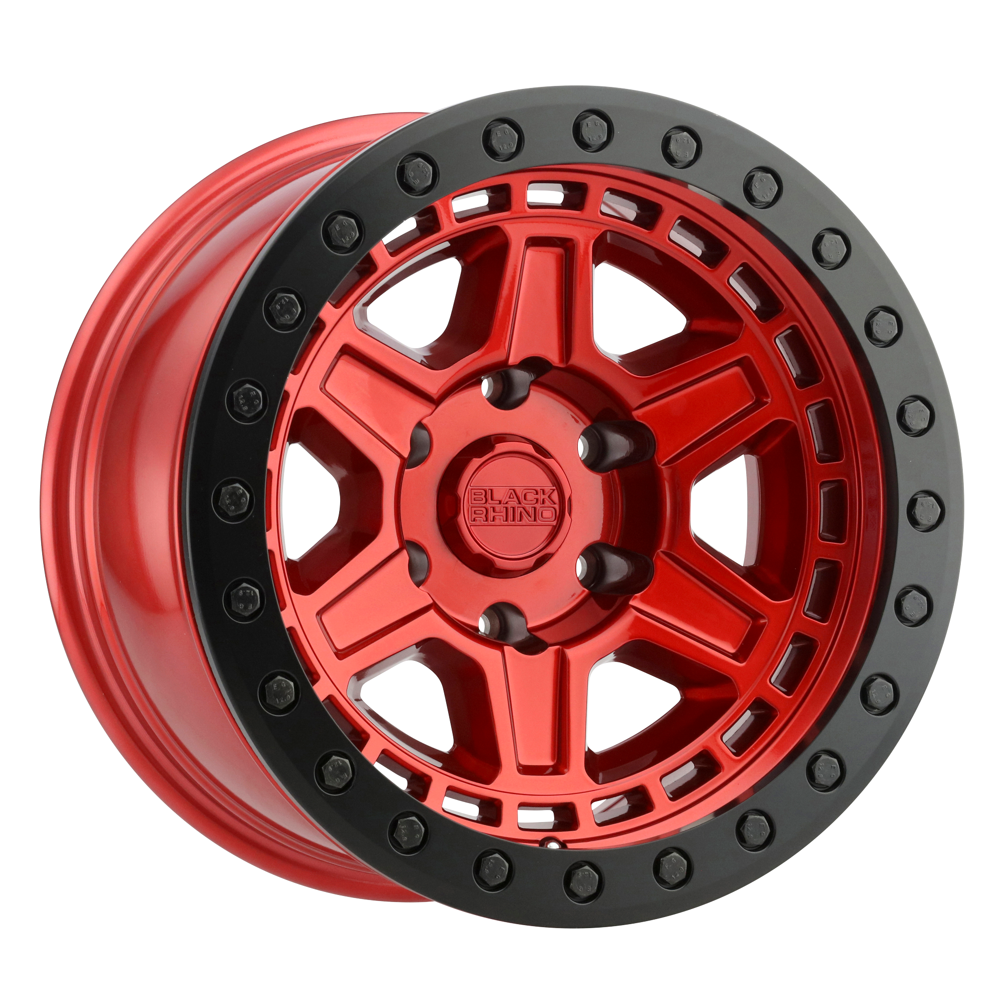 Black Rhino 20"x9.5" Non-Chrome Candy Red with Black Ring and Bolts Custom Wheel ARSWCW2095REN125150R10