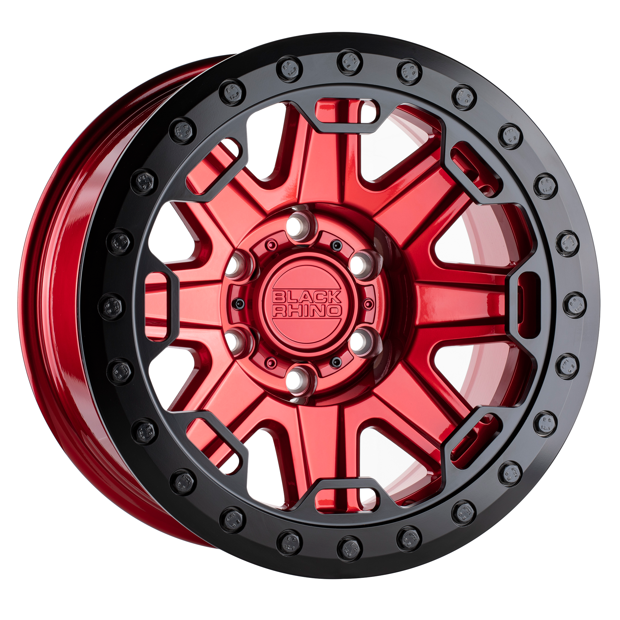 Black Rhino 17"x8.5" Non-Chrome Candy Red with Black Ring Custom Wheel ARSWCW1785RFT85114R71