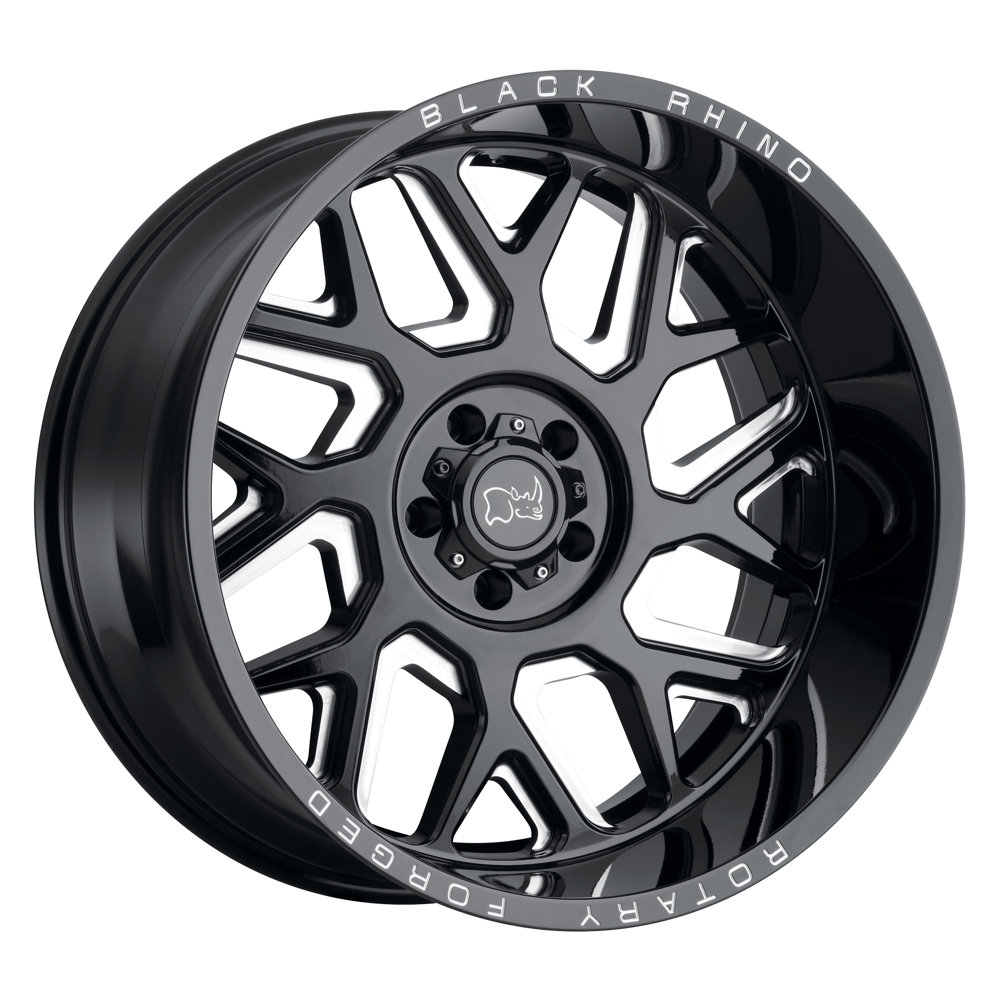 Black Rhino 22"x14" Non-Chrome Gloss Black Milled Custom Wheel ARSWCW2214RPR68180B25