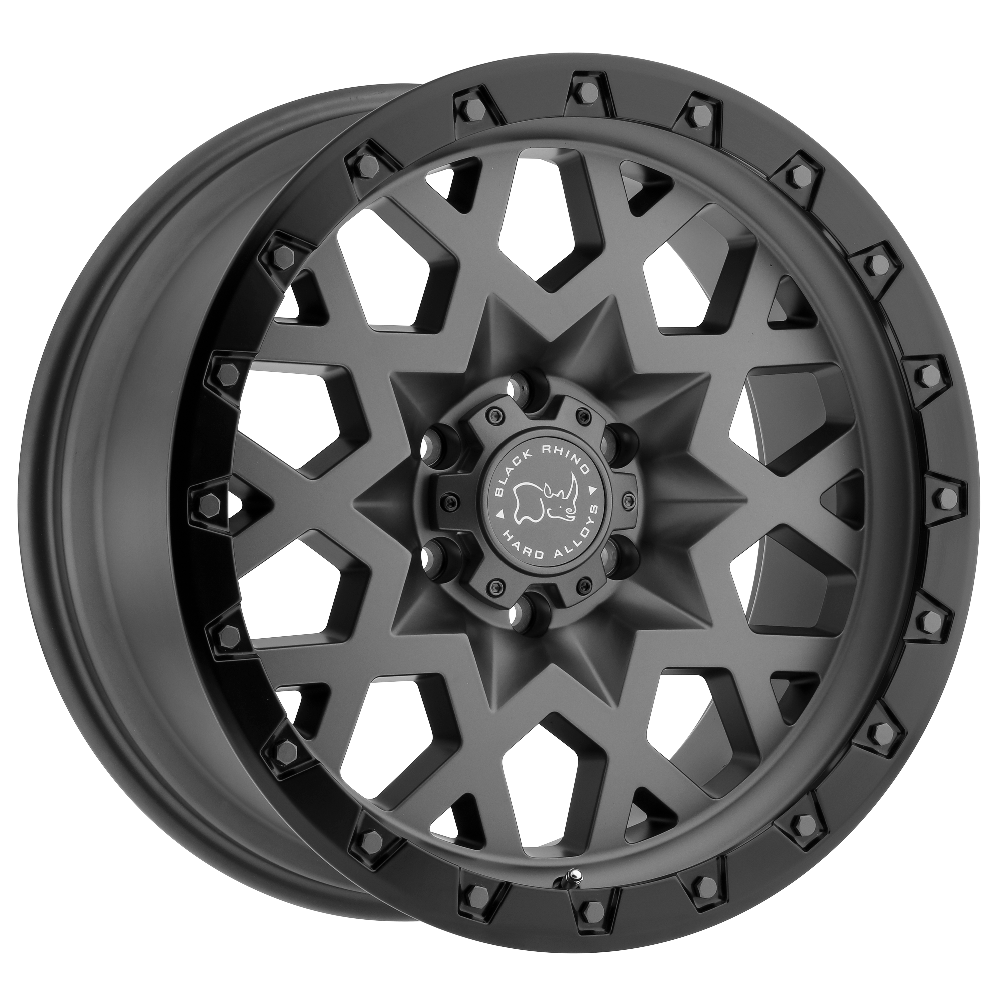 Black Rhino 17"x9.5" Non-Chrome Matte Gunmetal With Black Ring Custom Wheel ARSWCW1795SPK85127G71