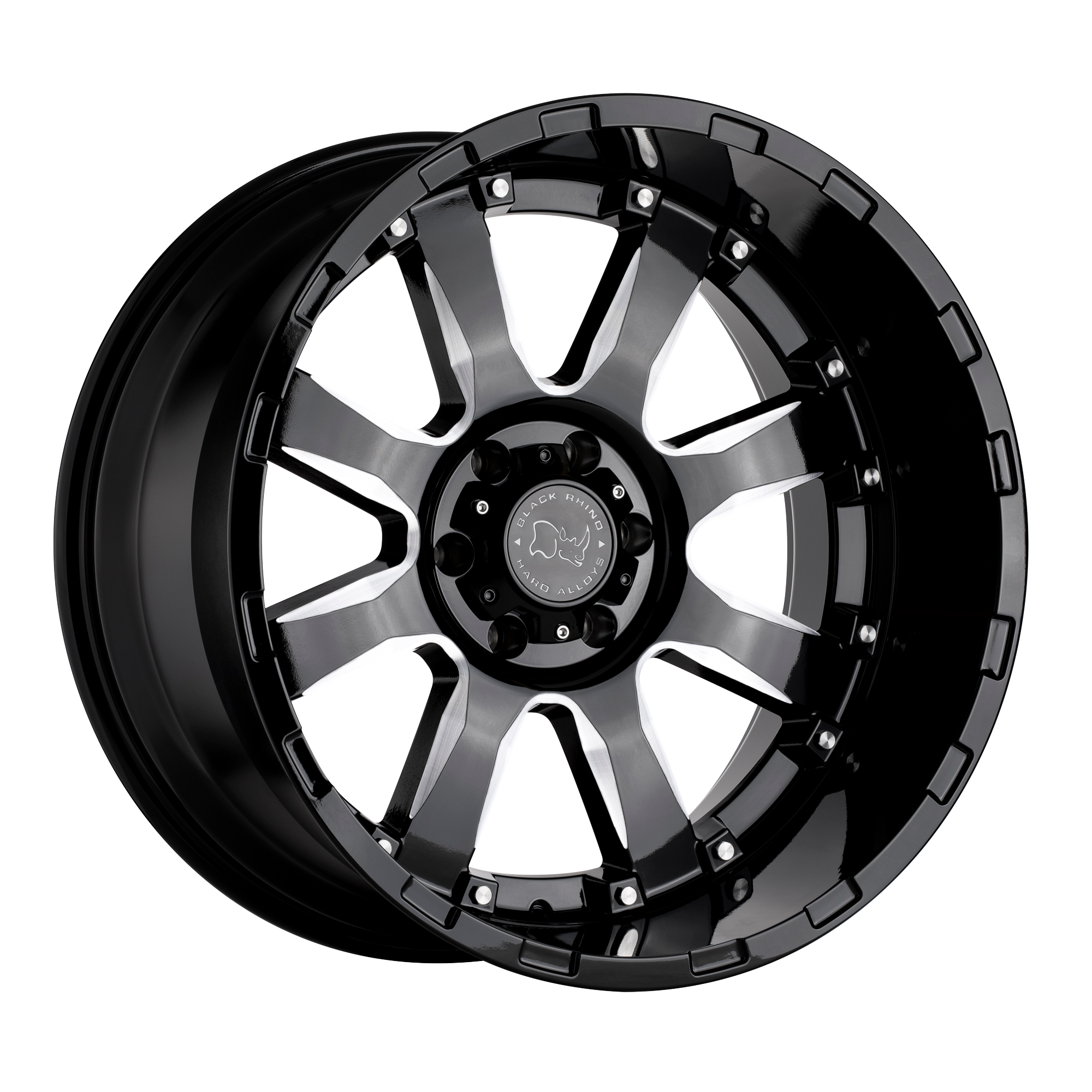 Black Rhino 17"x9" Non-Chrome Gloss Black With Milled Spokes Custom Wheel ARSWCW1790SRA128165B22