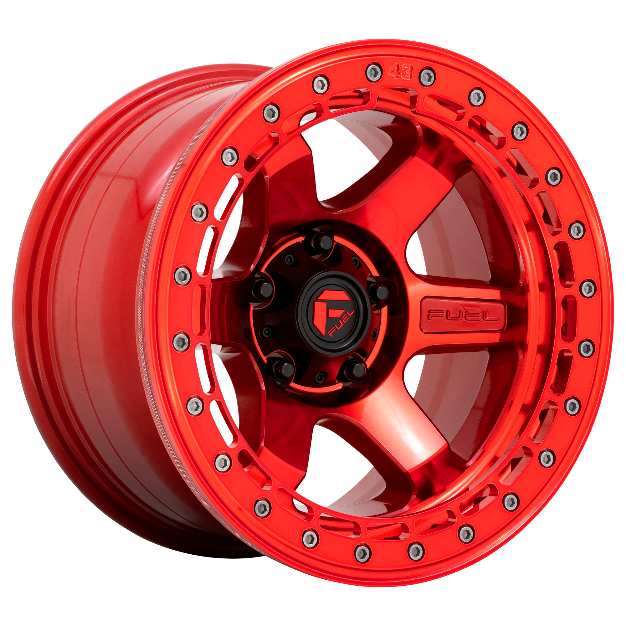 Fuel 17"x8.5" Non-Chrome Candy Red With Candy Red Ring Custom Wheel ARSWCWD12317858447