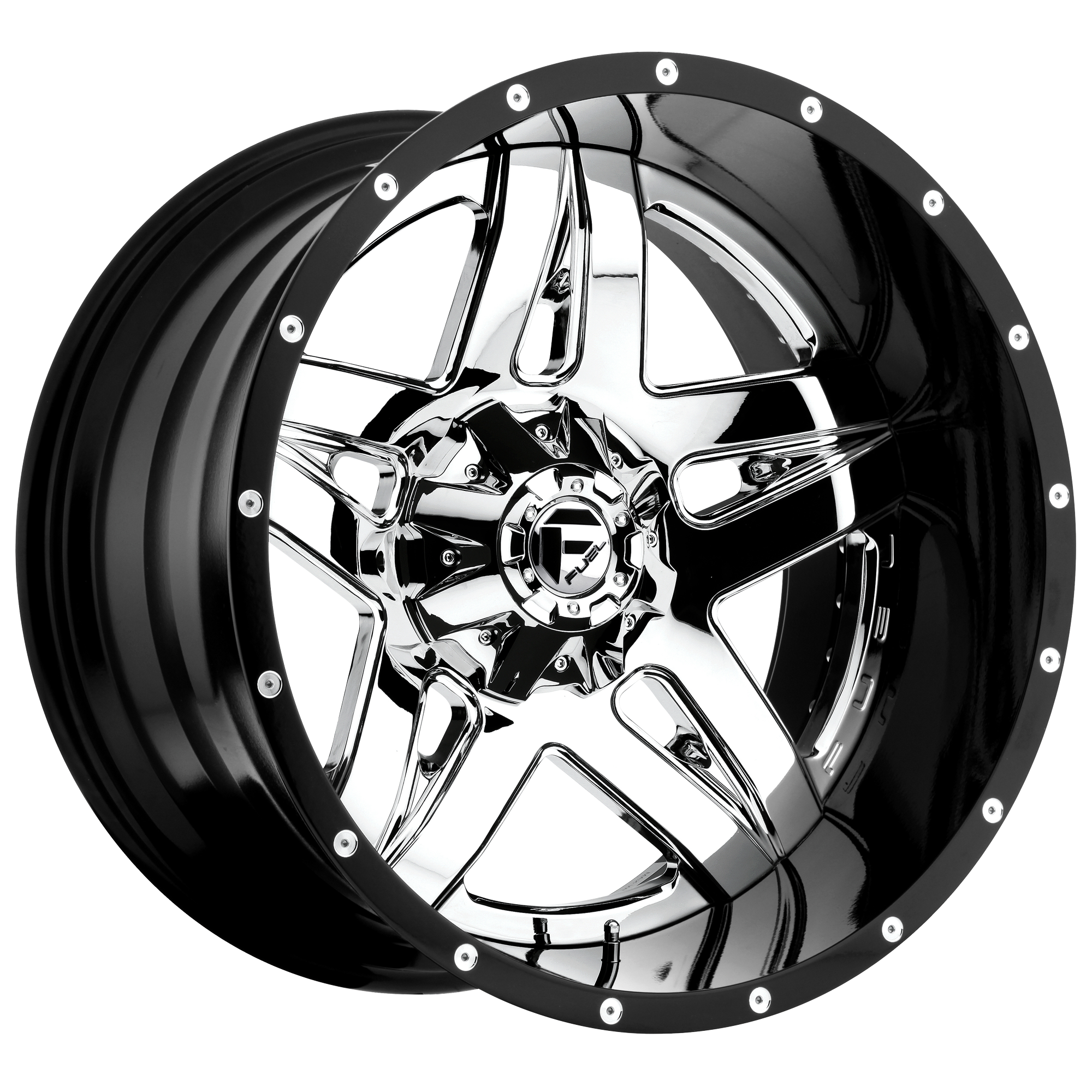 Fuel 20"x10" Non-Chrome Chrome Plated Gloss Black Lip Custom Wheel ARSWCWD24320000547