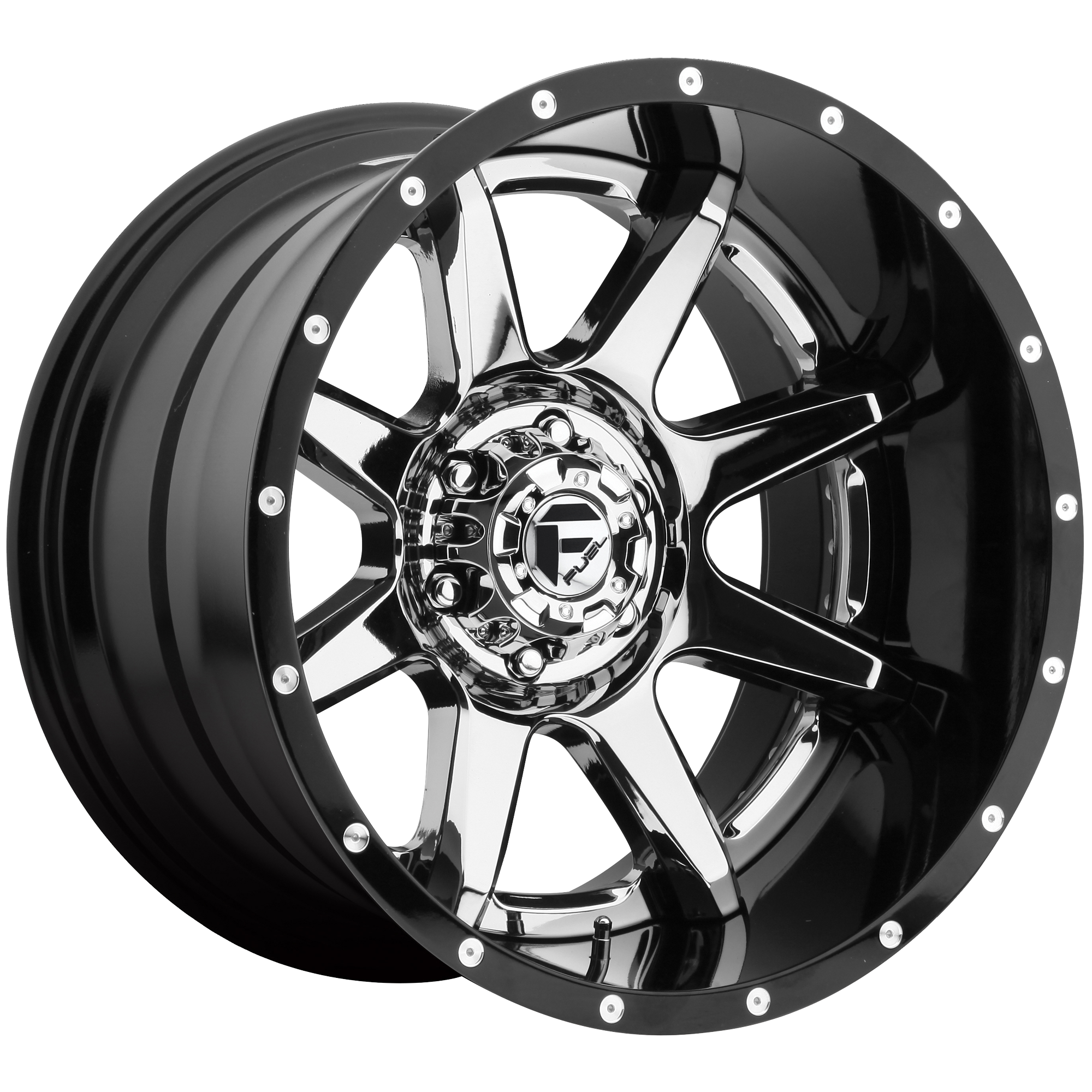 Fuel 20"x10" Non-Chrome Chrome Plated Gloss Black Lip Custom Wheel ARSWCWD24720001747