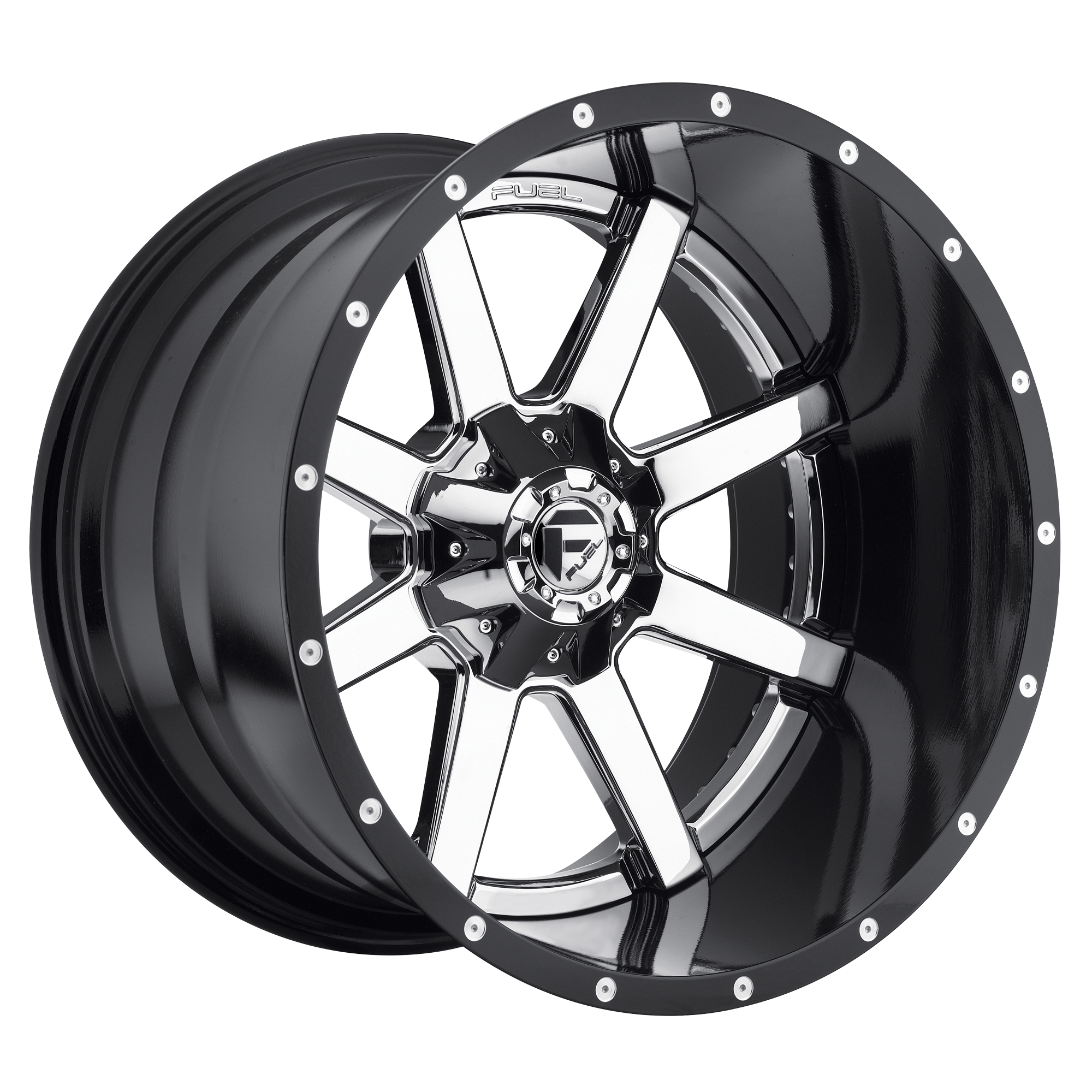 Fuel 20"x10" Non-Chrome Chrome Plated Gloss Black Lip Custom Wheel ARSWCWD26020001747