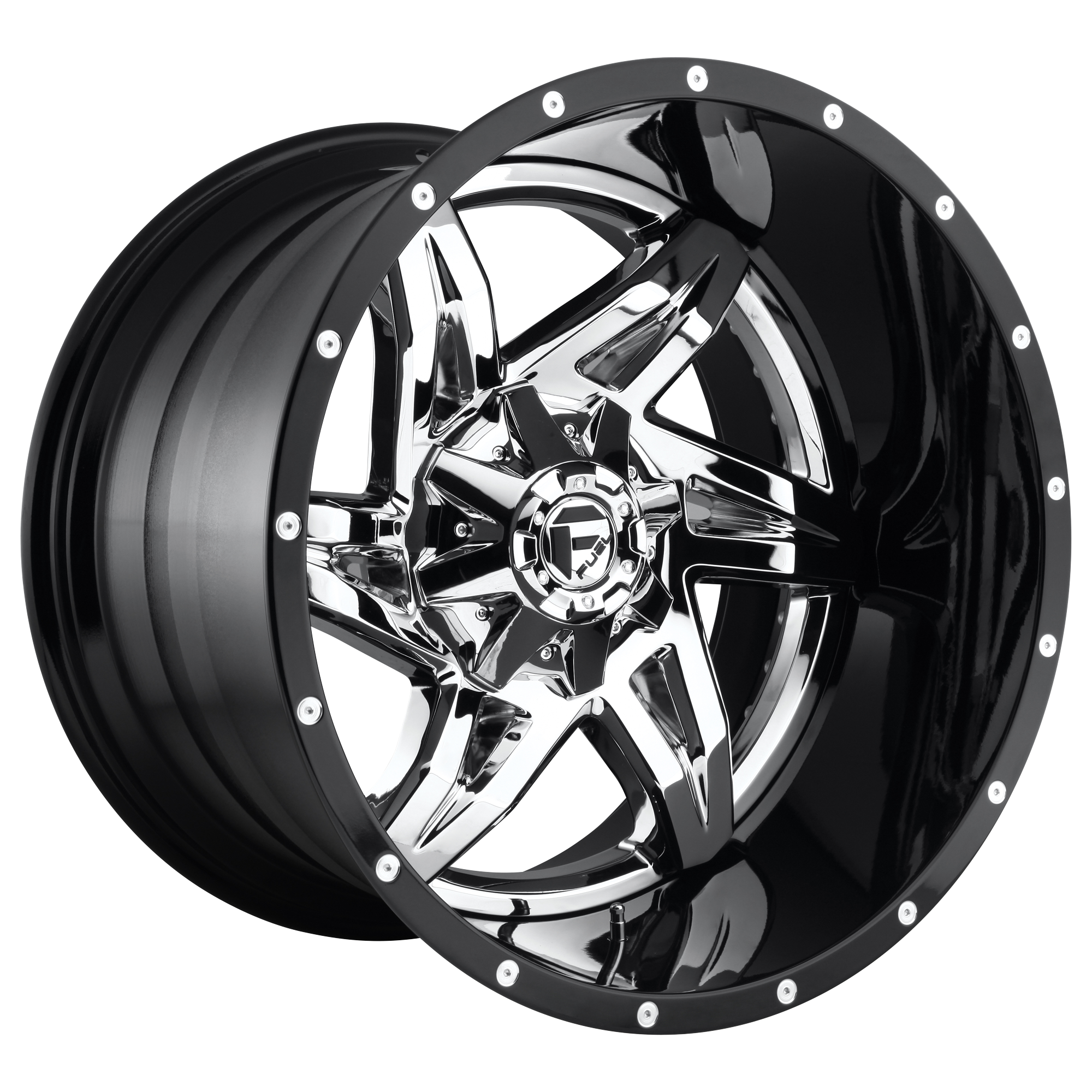 Fuel 22"x14" Non-Chrome Chrome Plated Gloss Black Lip Custom Wheel ARSWCWD27222409847