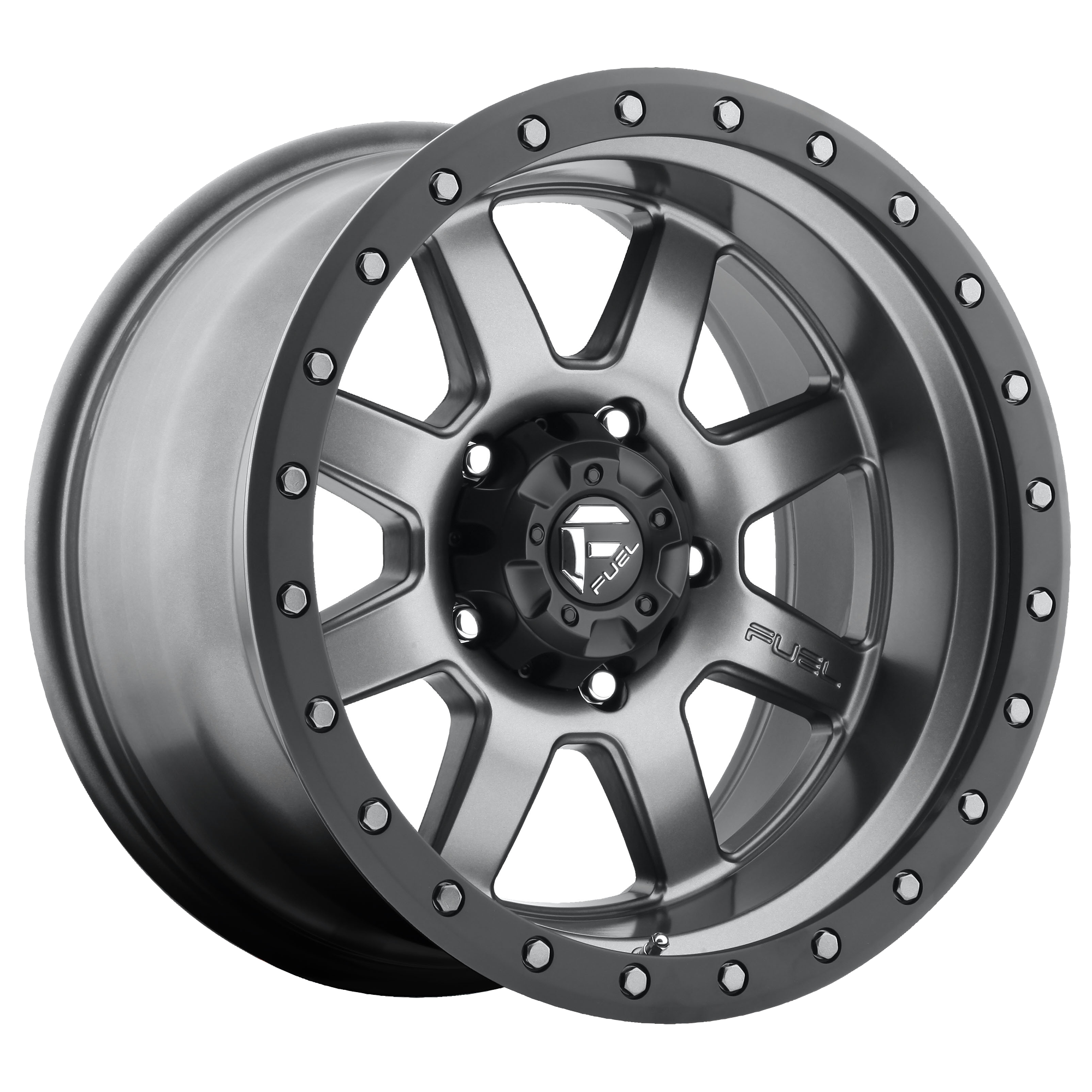 Fuel 17"x8.5" Non-Chrome Matte Gunmetal Black Bead Ring Custom Wheel ARSWCWD55217856545