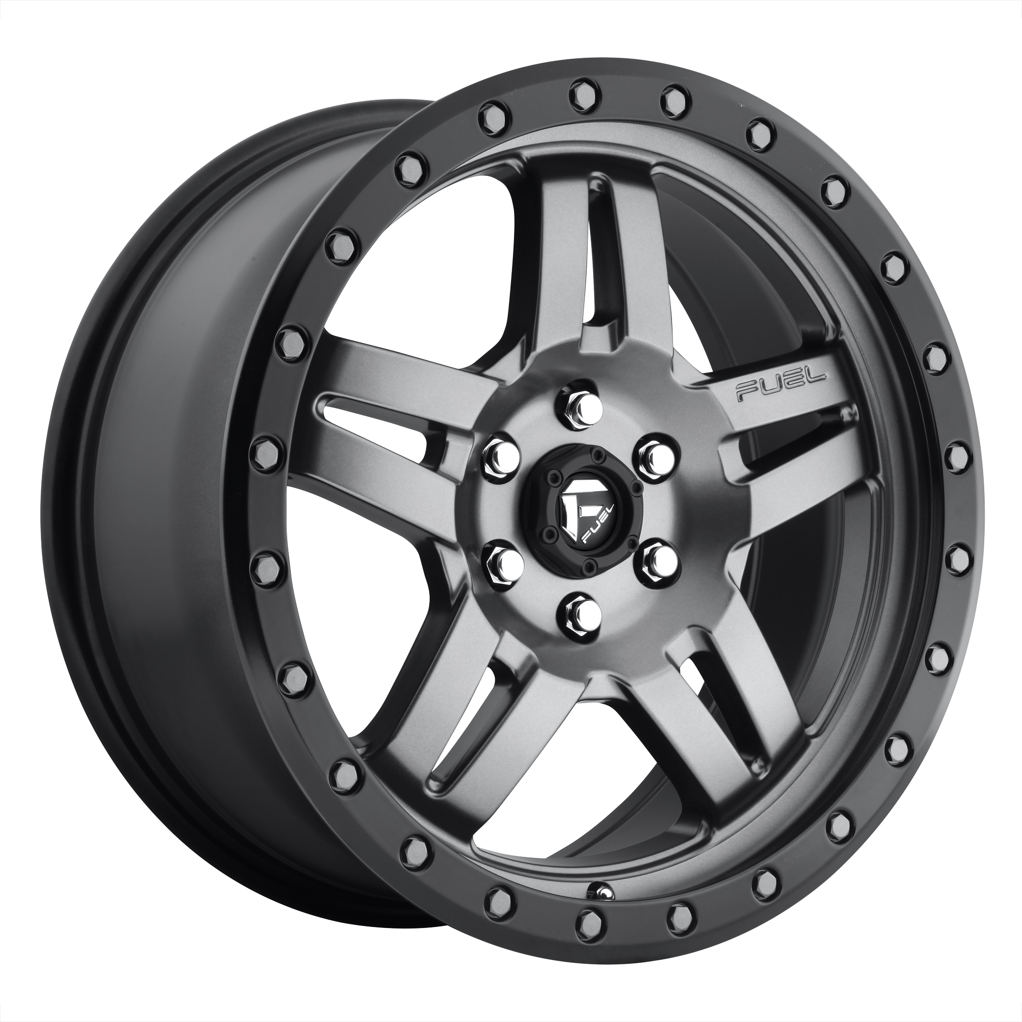 Fuel 15"x10" Non-Chrome Matte Gunmetal Black Bead Ring Custom Wheel ARSWCWD55815006537