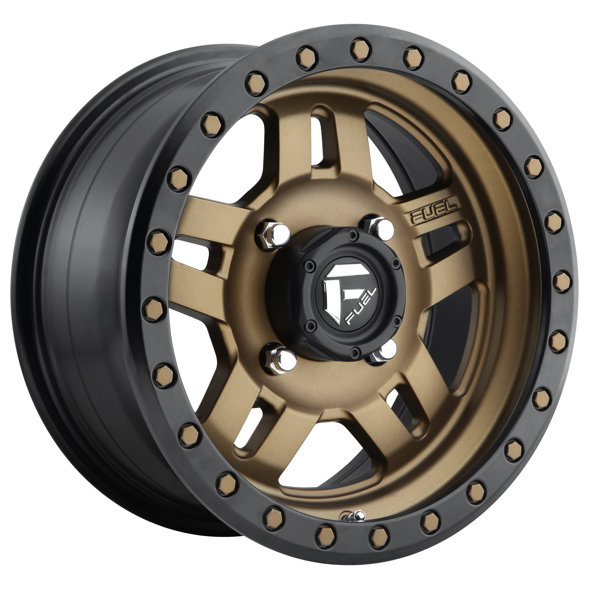 Fuel 17"x8.5" Non-Chrome Matte Bronze Black Bead Ring Custom Wheel ARSWCWD58317857345