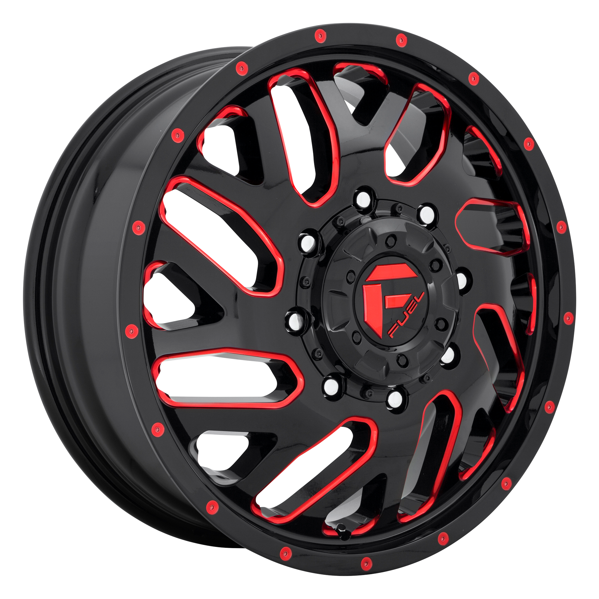 Fuel 20"x8.25" Non-Chrome Gloss Black Red Tinted Clear Custom Wheel ARSWCWD65620828D