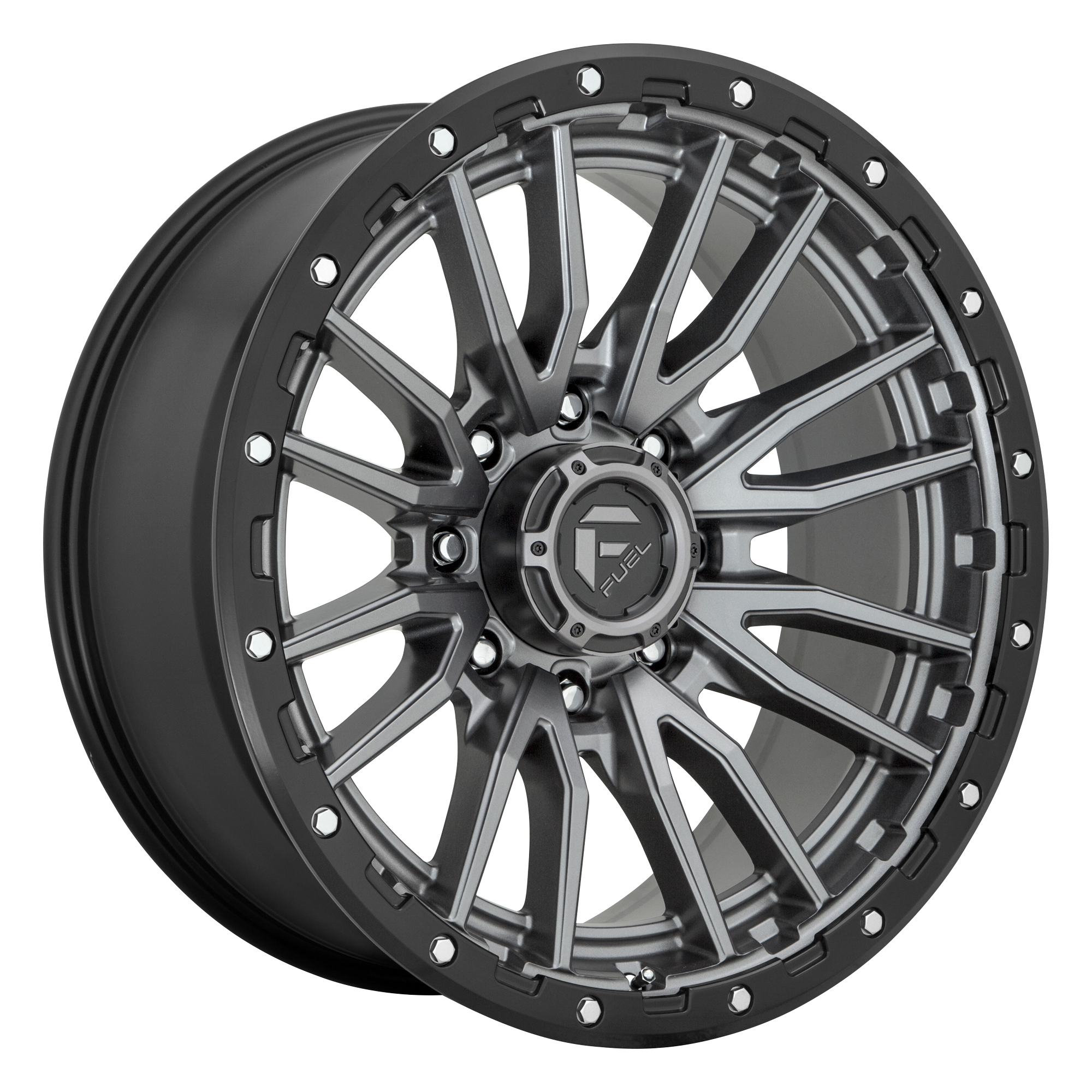 Fuel 16"x8" Non-Chrome Matte Gunmetal Black Bead Ring Custom Wheel ARSWCWD68016808445