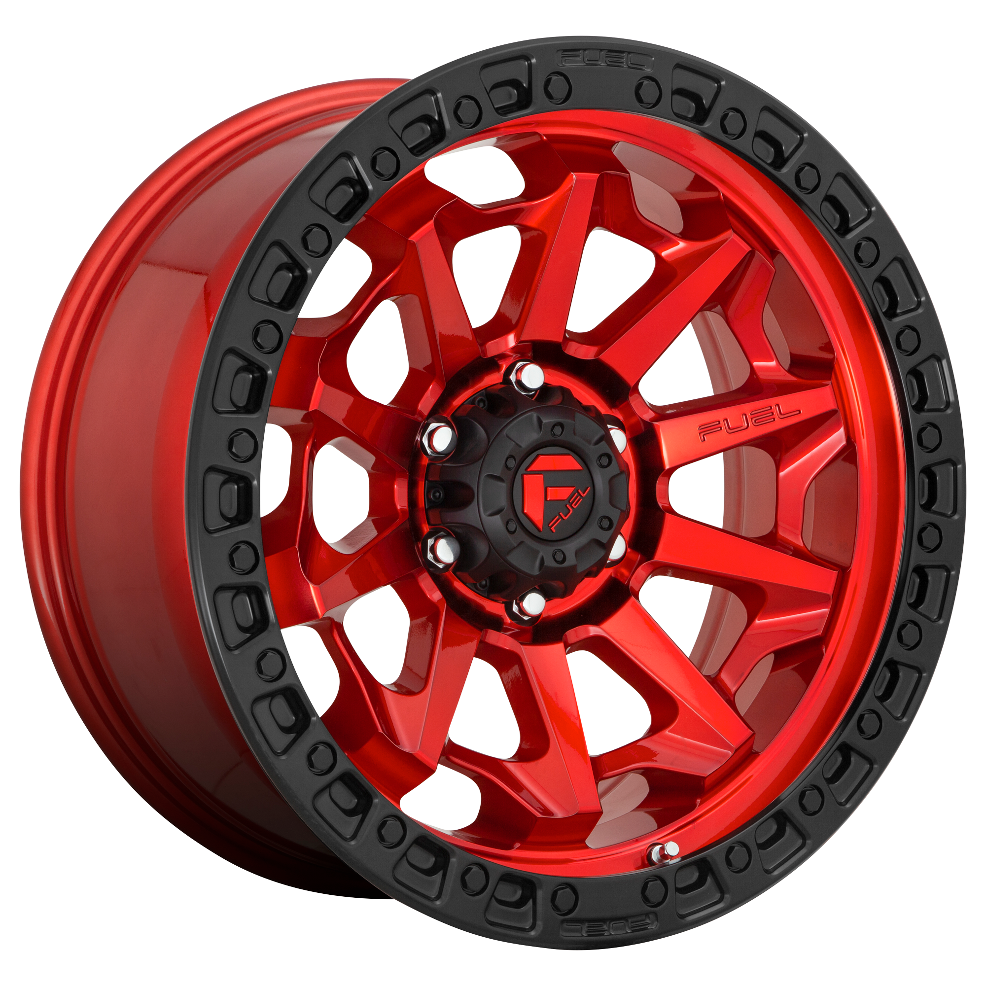 Fuel 16"x8" Non-Chrome Candy Red Black Bead Ring Custom Wheel ARSWCWD69516808445