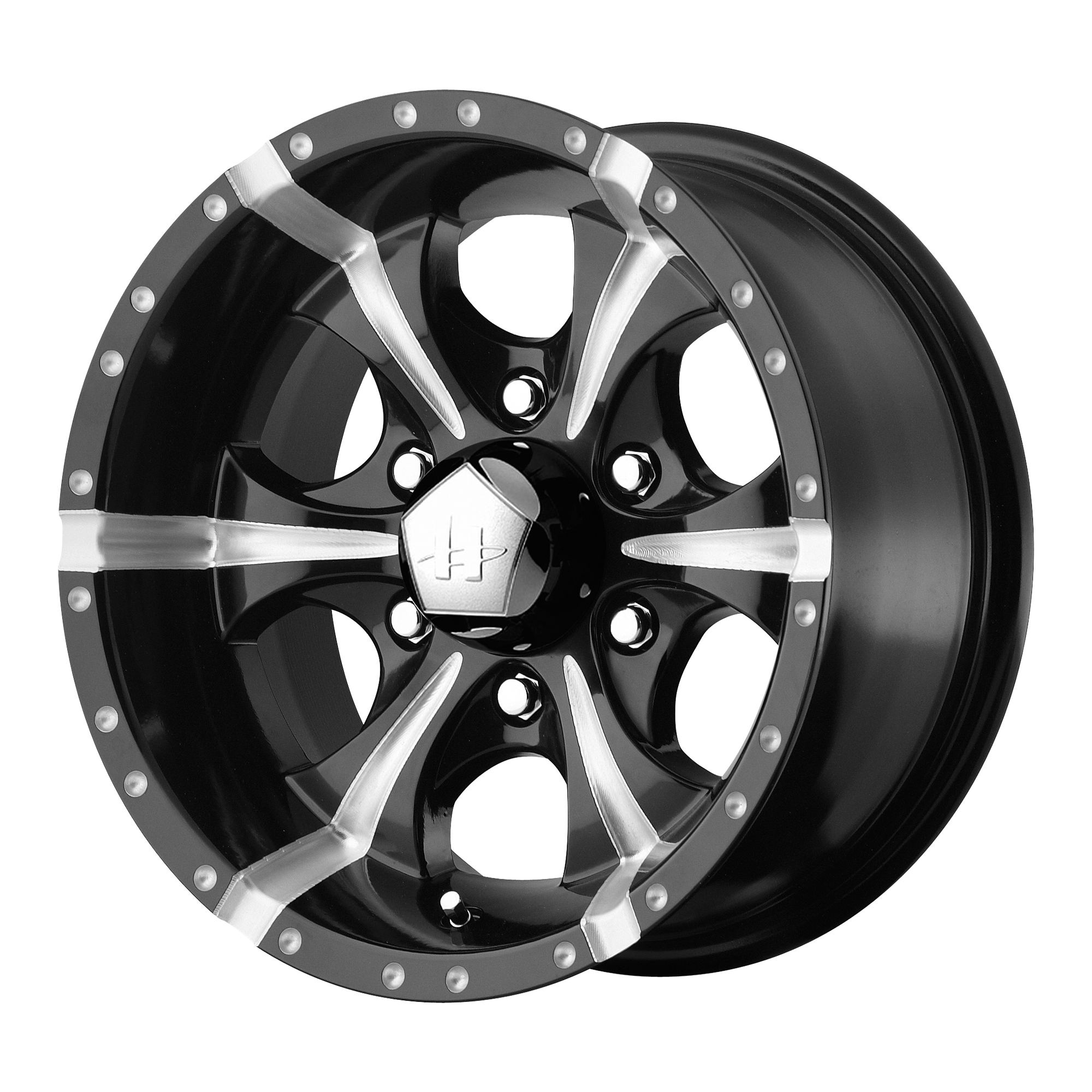 Helo 20"x10" Non-Chrome Gloss Black Milled Custom Wheel ARSWCWHE7912060912