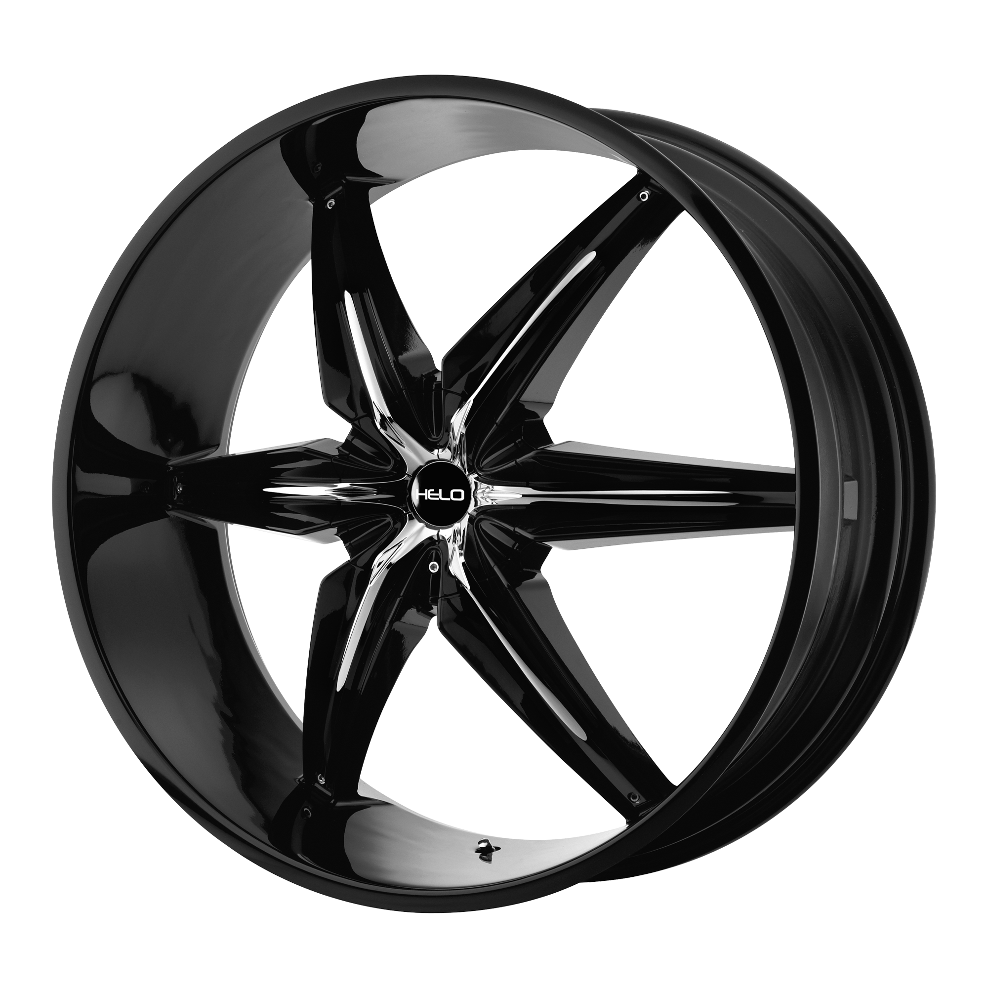 Helo 22"x9.5" Non-Chrome Gloss Black With Removable Chrome Accents Custom Wheel ARSWCWHE86622915310