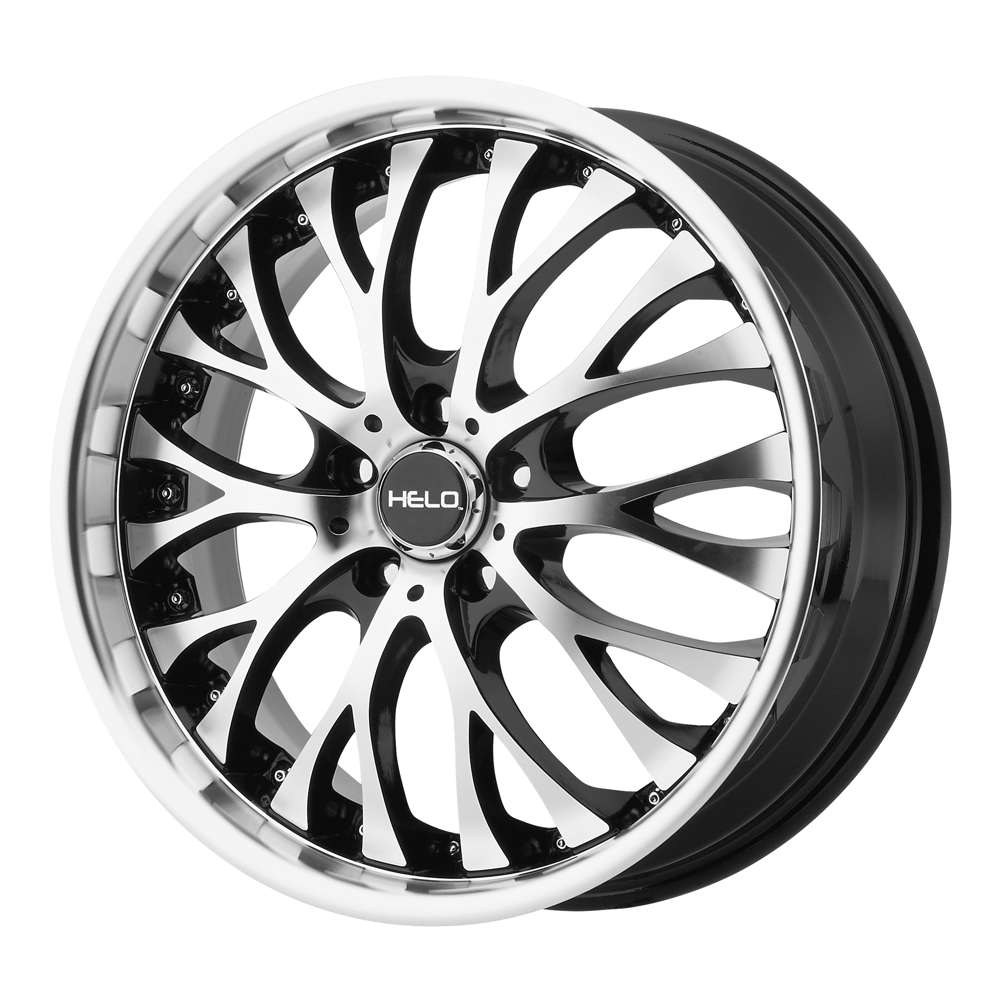 Helo 20"x10" Non-Chrome Gloss Black With Machined Face Custom Wheel ARSWCWHE89021012340