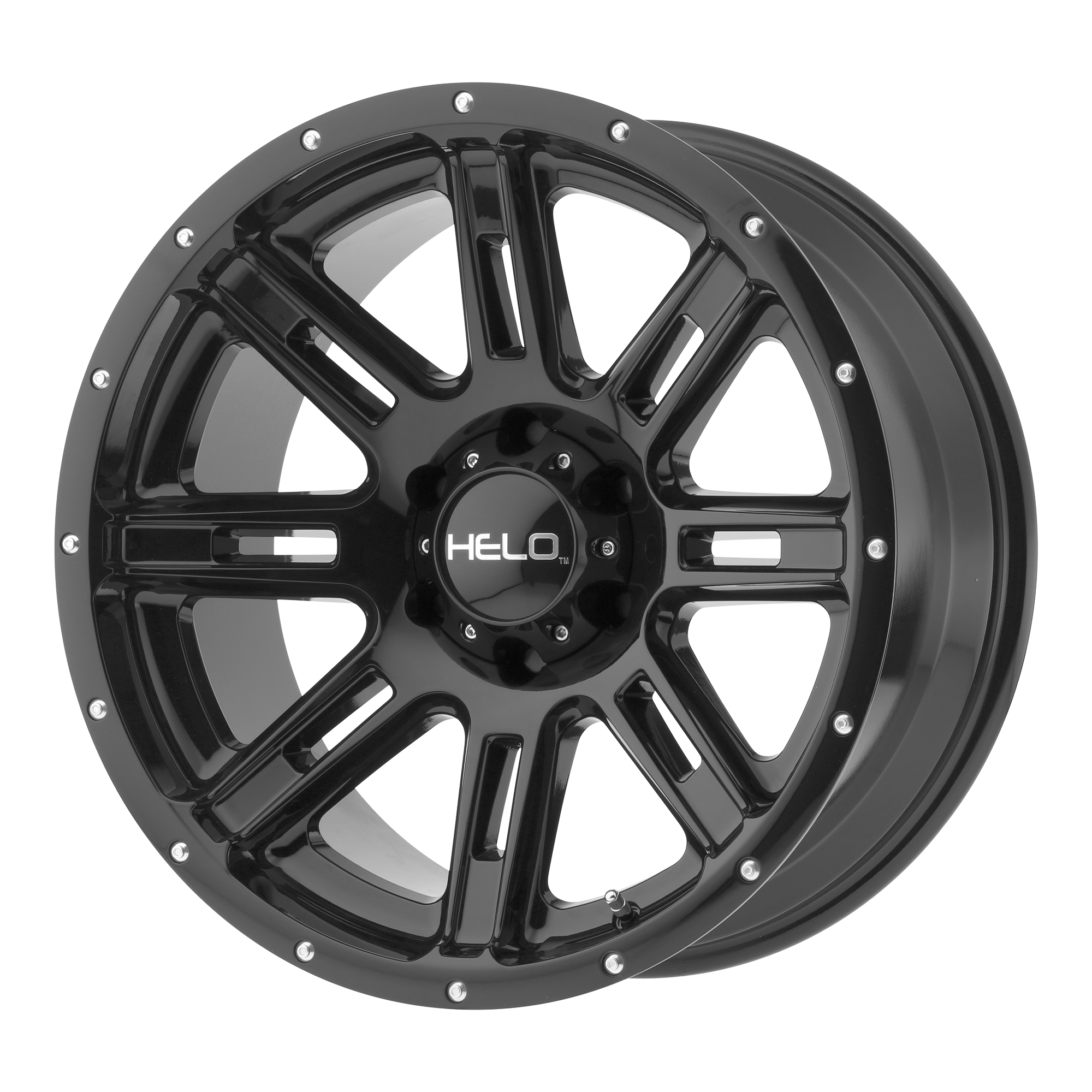 Helo 20"x10" Non-Chrome Gloss Black Custom Wheel ARSWCWHE90021050324N