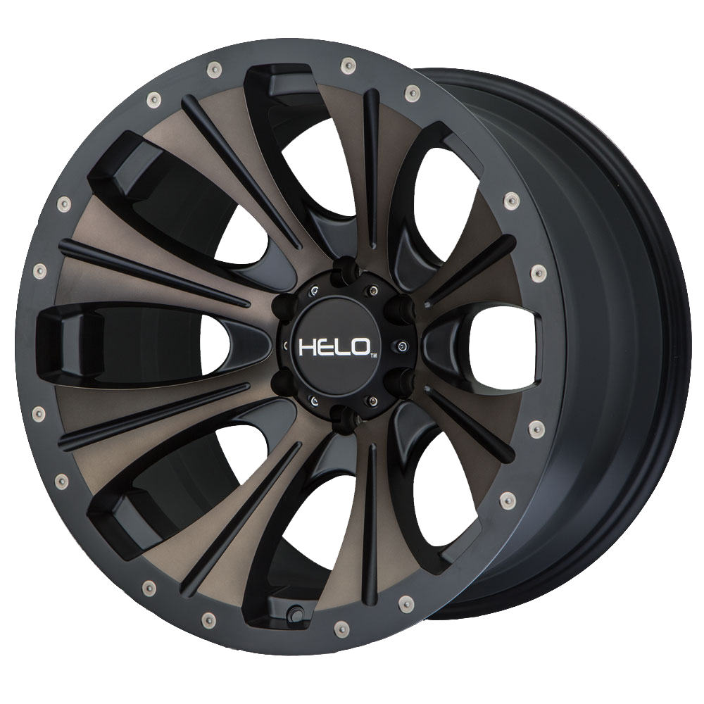 Helo 22"x10" Non-Chrome Satin Black Dark Tint Custom Wheel ARSWCWHE90122050918N