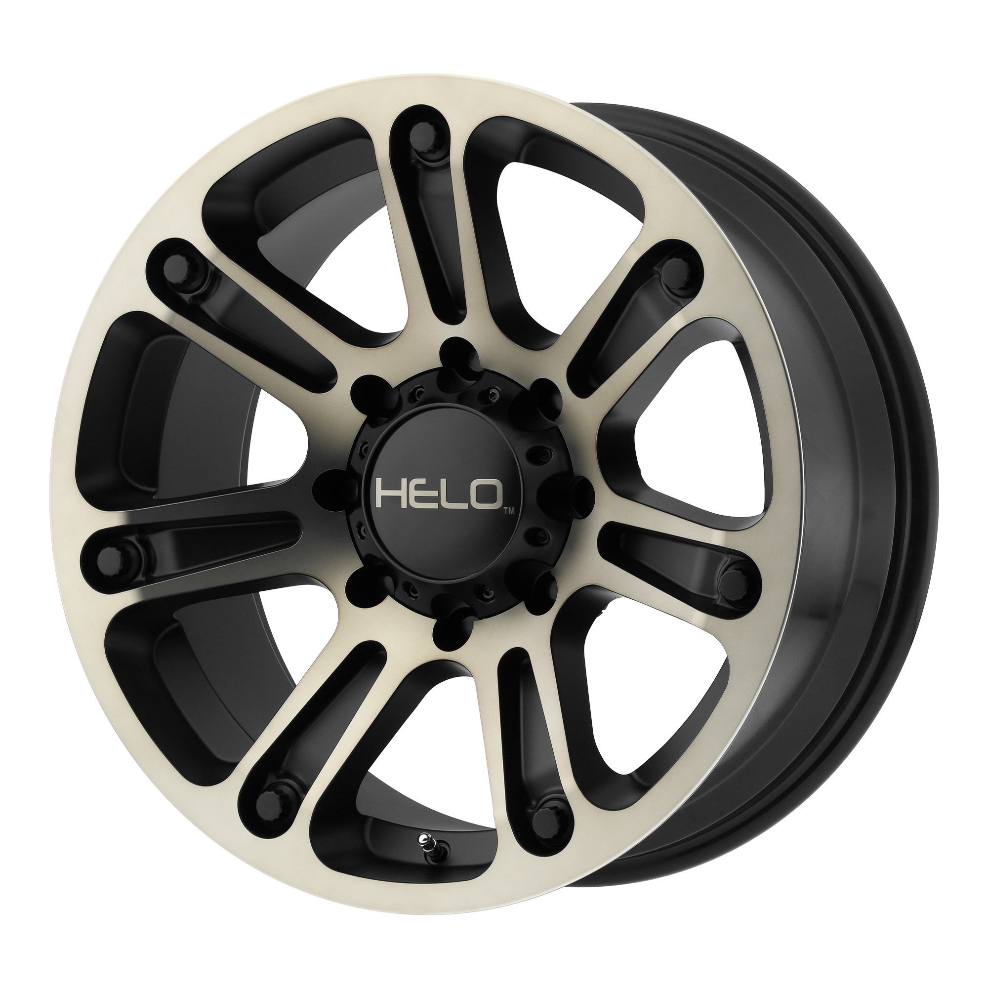 Helo 20"x10" Non-Chrome Satin Black Machined Dark Tint Custom Wheel ARSWCWHE90421080918N