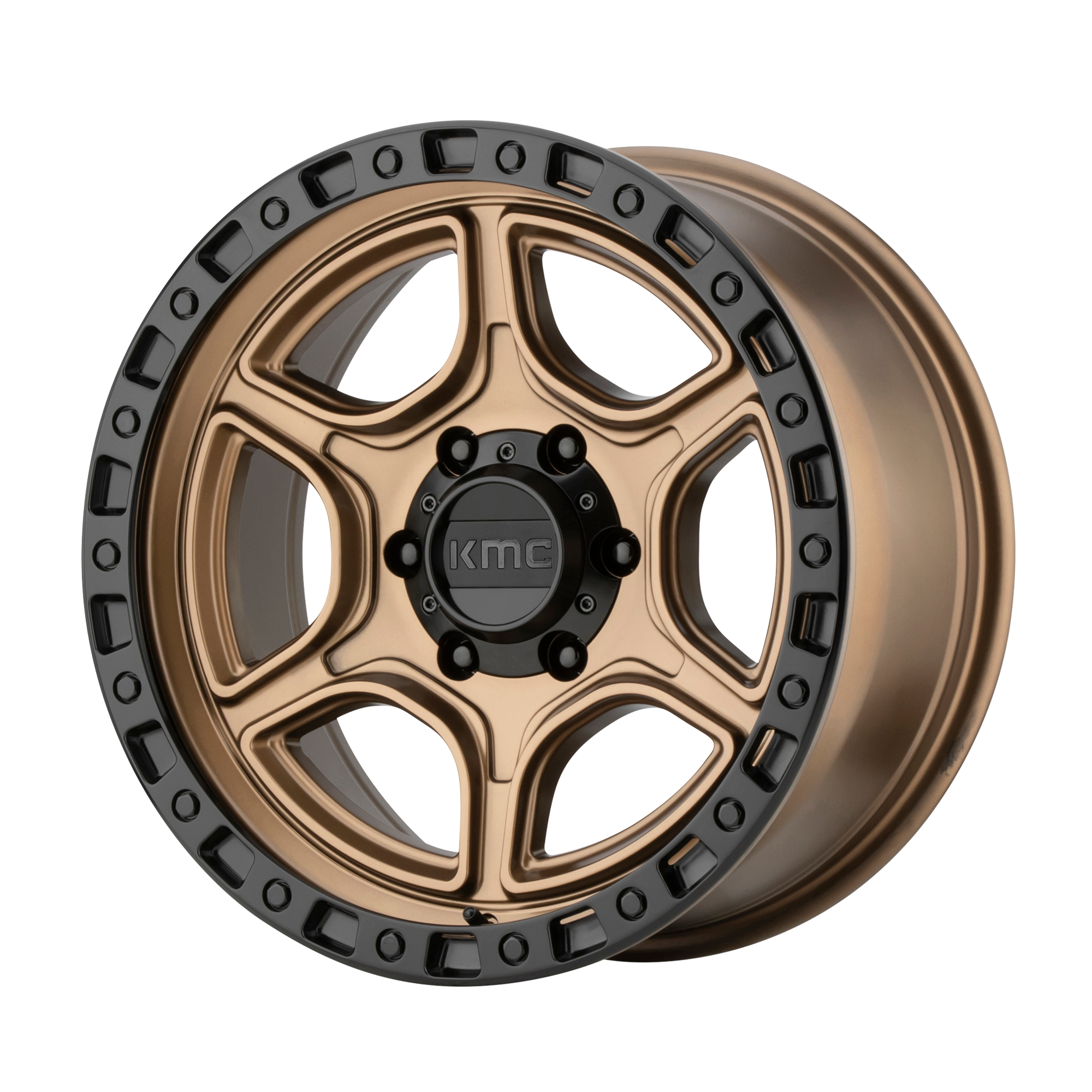 KMC 18"x8.5" Non-Chrome Satin Bronze Satin Black Lip Custom Wheel ARSWCWKM53988563618