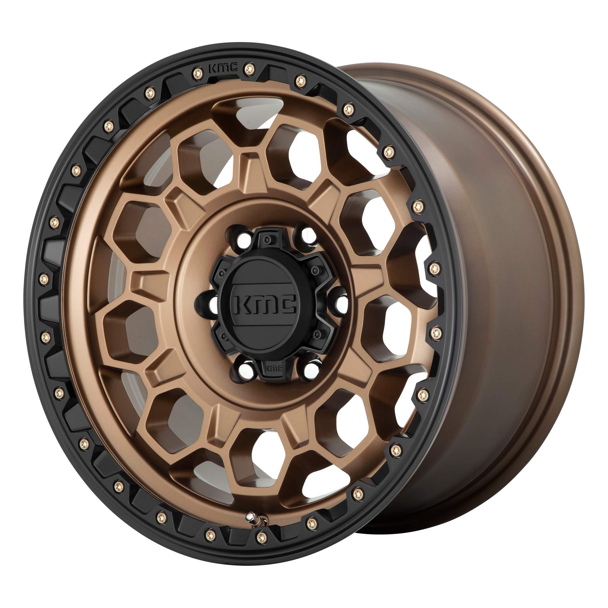 KMC 17"x8" Non-Chrome Matte Bronze With Black Lip Custom Wheel ARSWCWKM54578012635