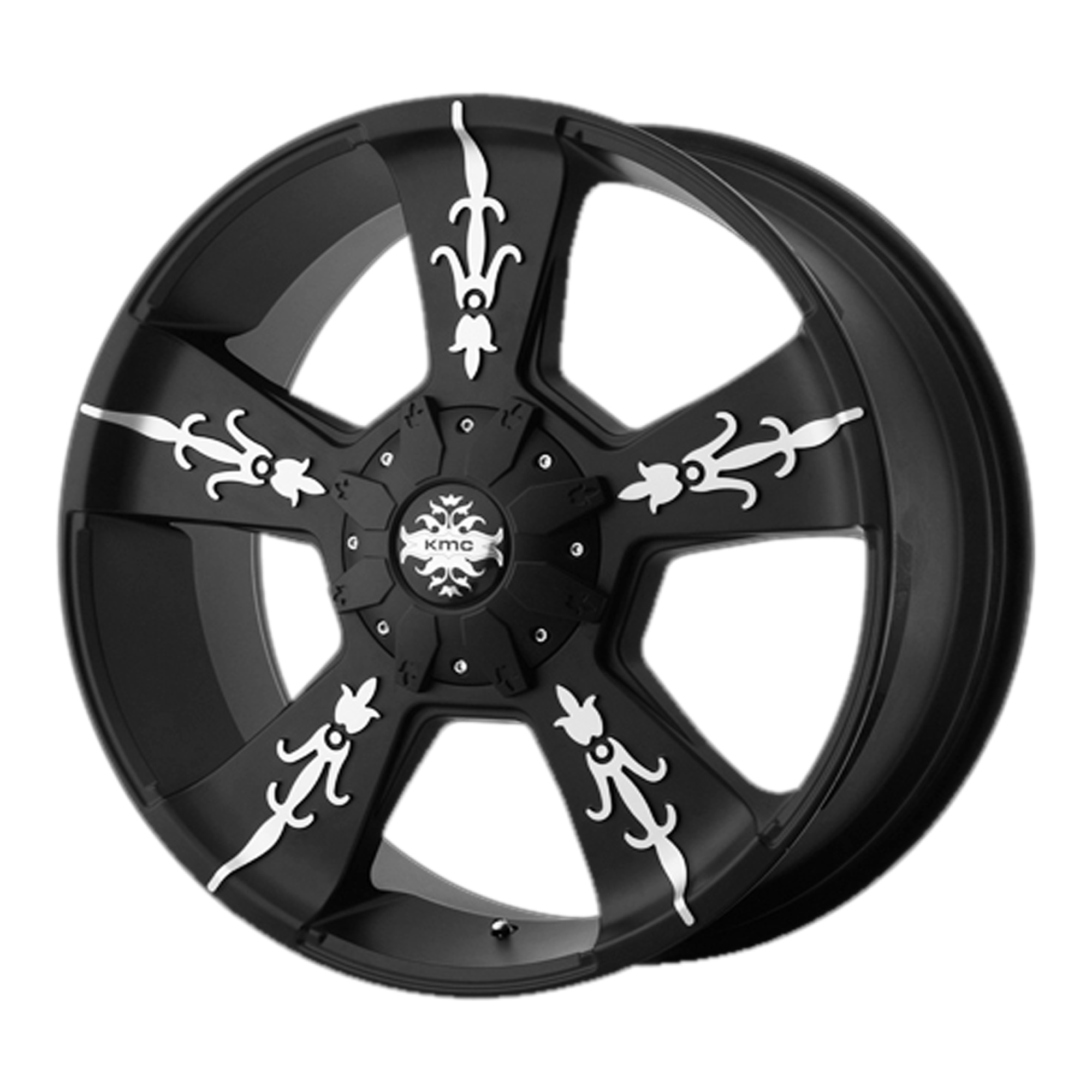 KMC 22"x9" Non-Chrome Matte Black With Machined Face Custom Wheel ARSWCWKM66822980718