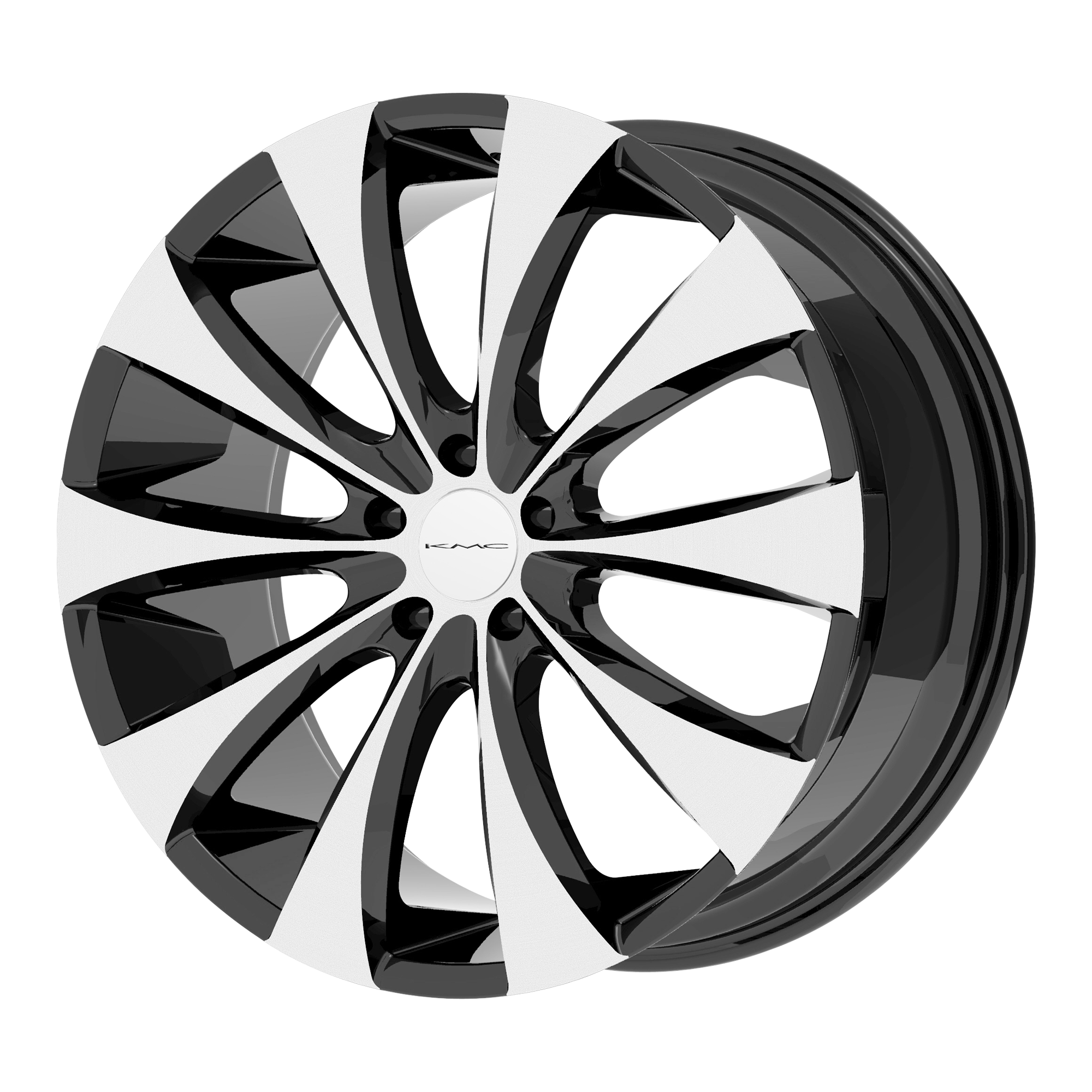 KMC 20"x9.5" Non-Chrome Gloss Black With Machined Face Custom Wheel ARSWCWKM67929512338