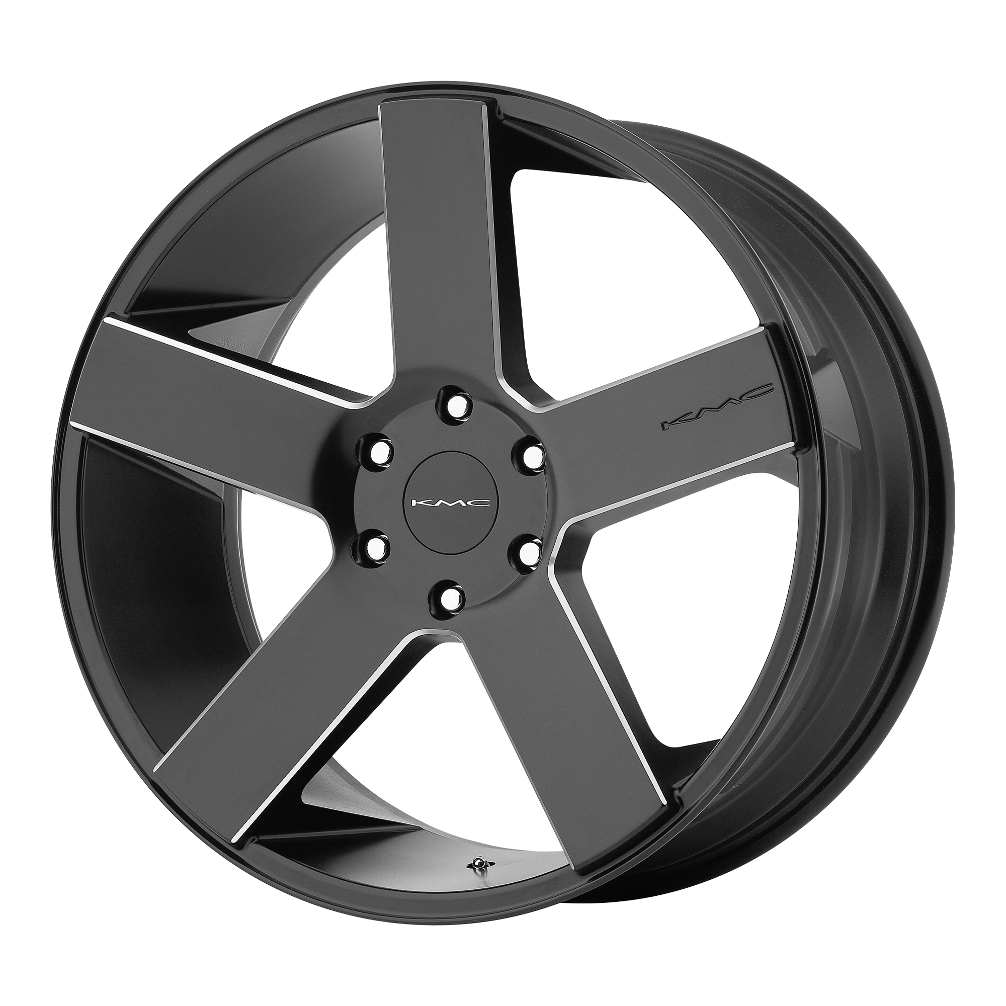 KMC 20"x8.5" Non-Chrome Satin Black Black With Milled Spokes Custom Wheel ARSWCWKM69028555915