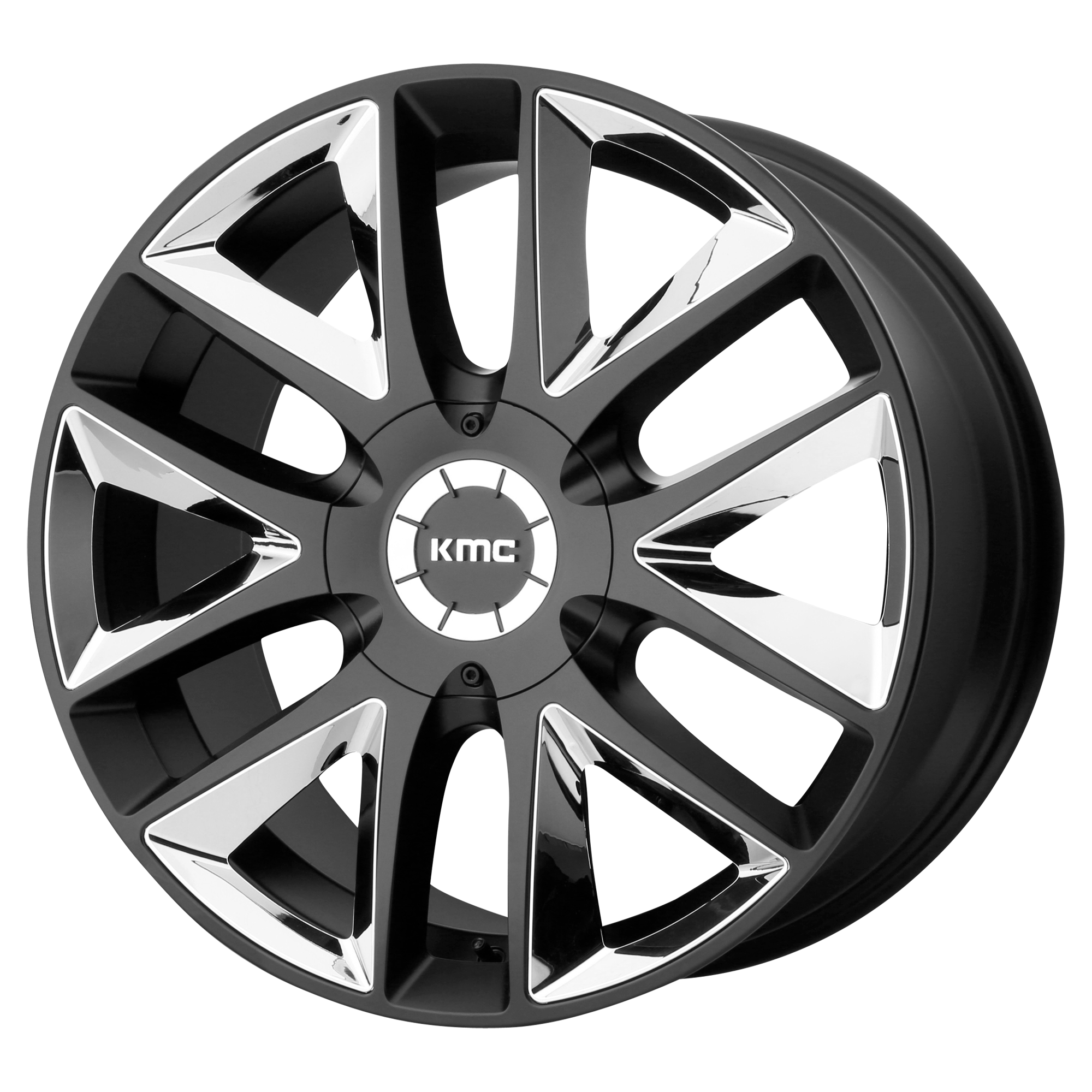 KMC 22"x9.5" Non-Chrome Satin Black Chrome Inserts Custom Wheel ARSWCWKM71022966730