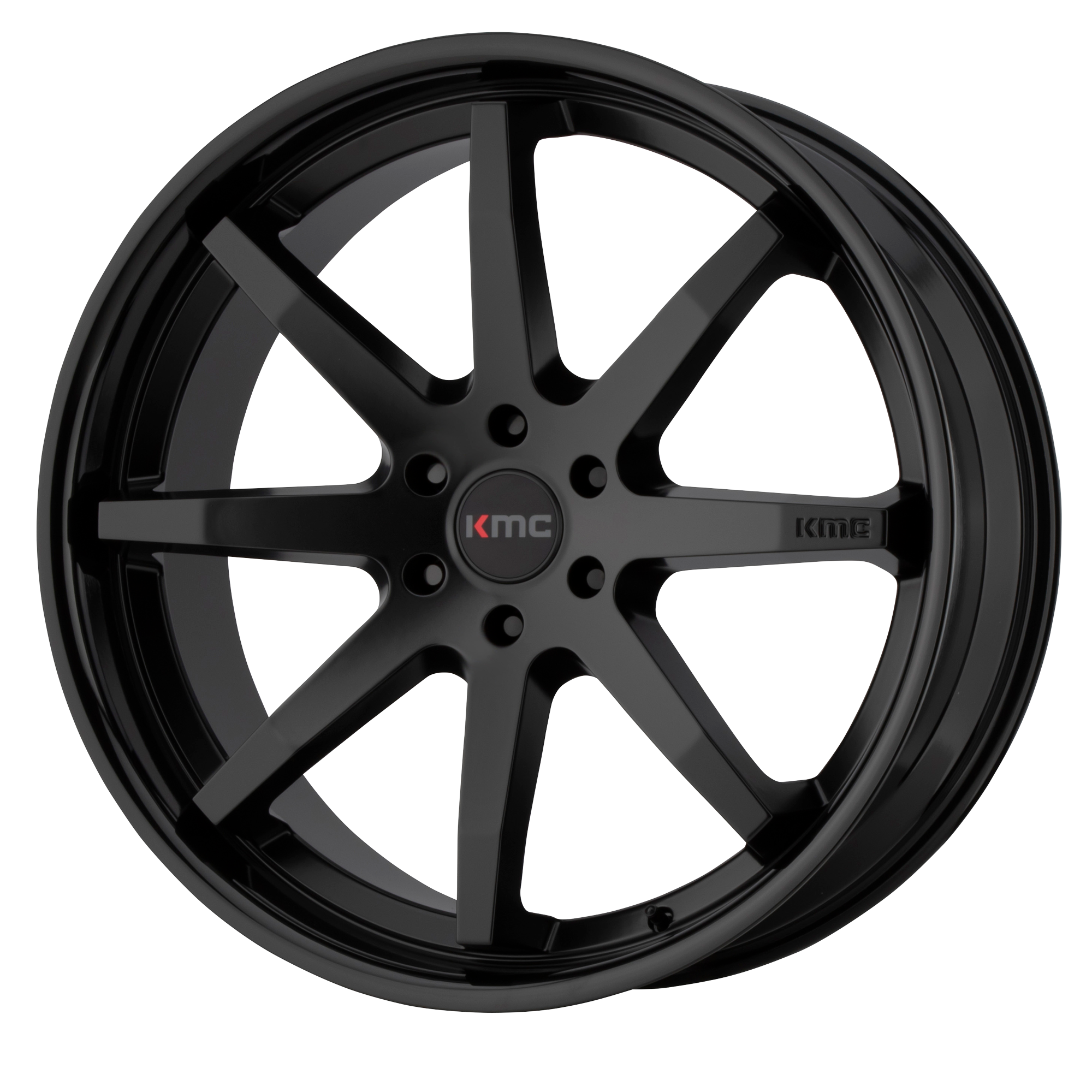 KMC 22"x9.5" Non-Chrome Satin Black Gloss Black Lip Custom Wheel ARSWCWKM71522952730