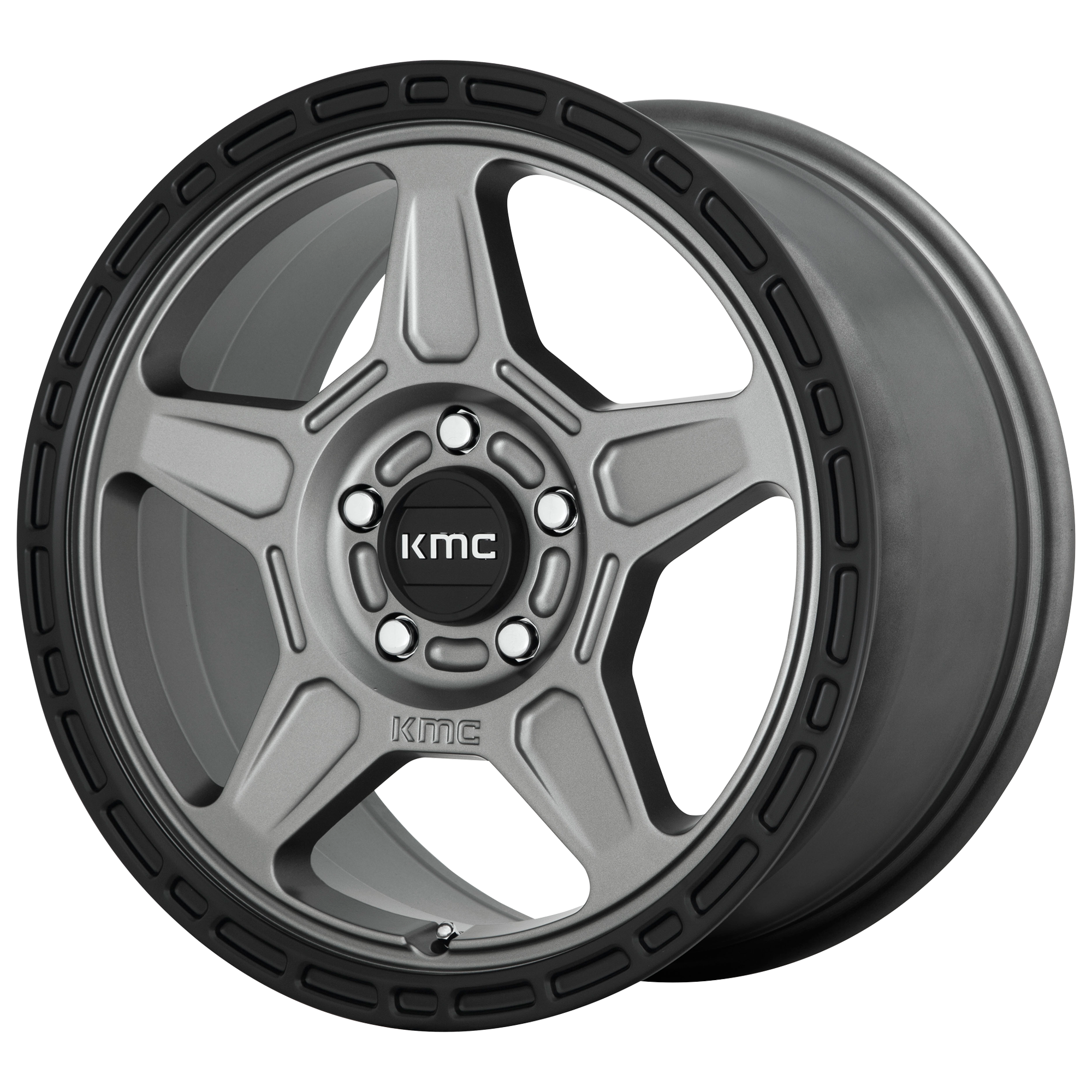 KMC 15"x7" Non-Chrome Satin Gray With Black Lip Custom Wheel ARSWCWKM72157051415