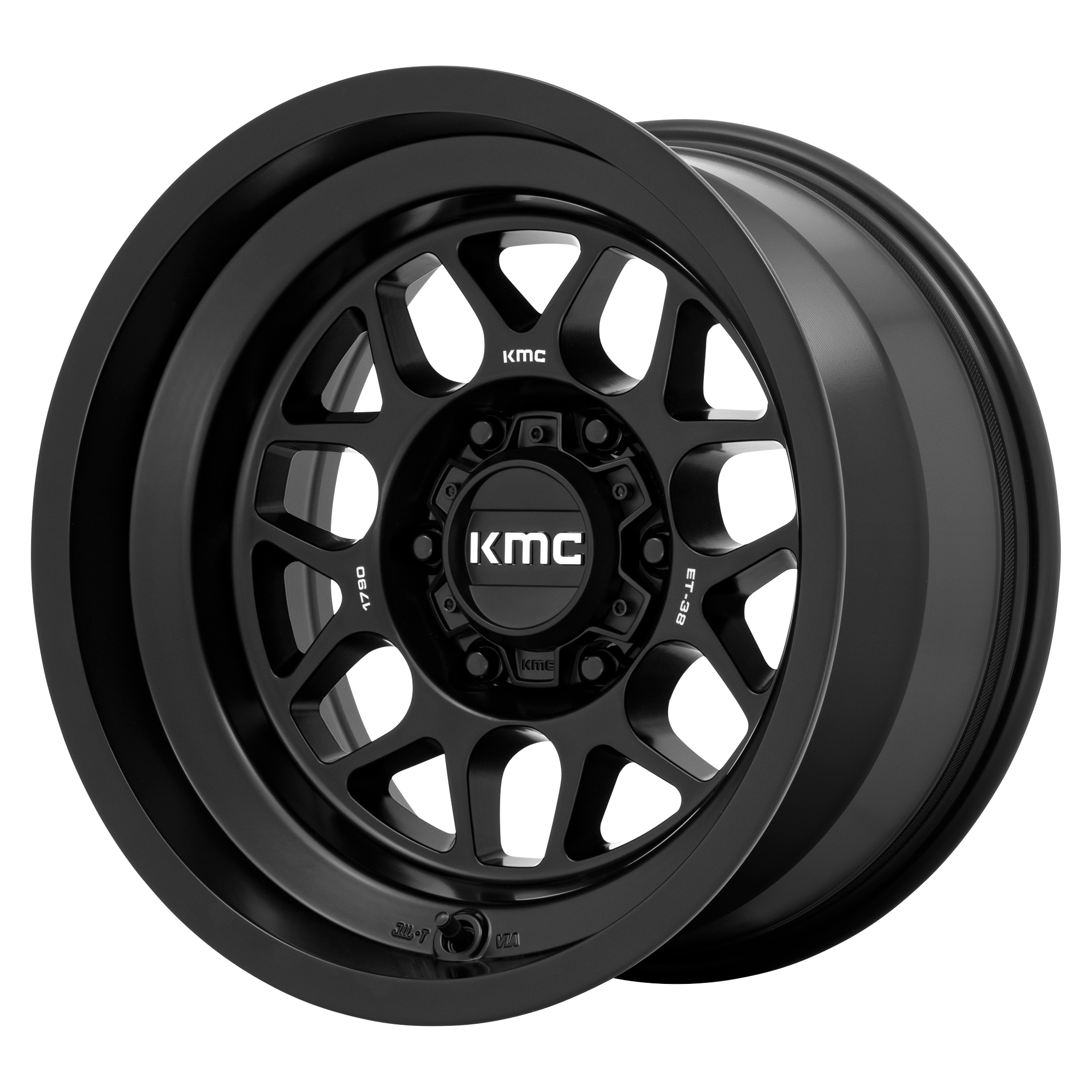 KMC 17"x8.5" Non-Chrome Satin Black Custom Wheel ARSWCWKM725MX17855000