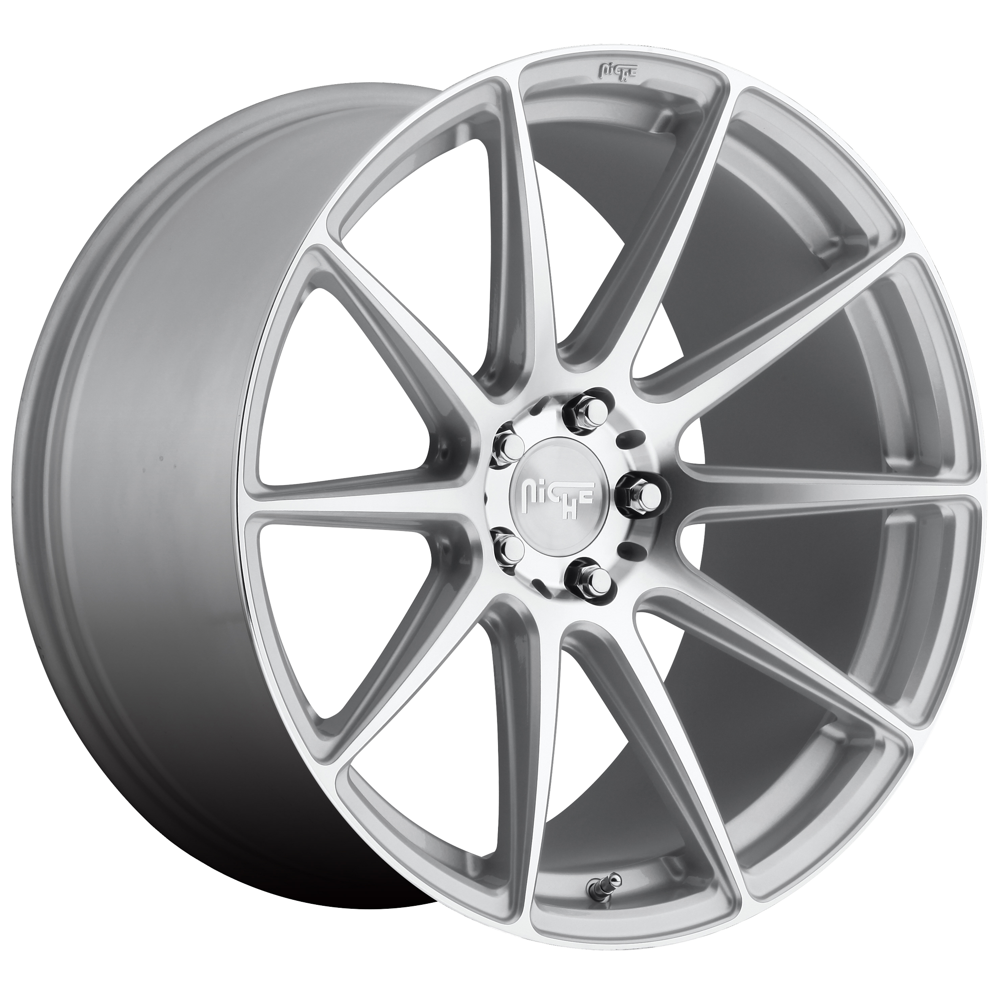 Niche 18"x8" Non-Chrome Gloss Silver Machined Custom Wheel ARSWCWM14618802140