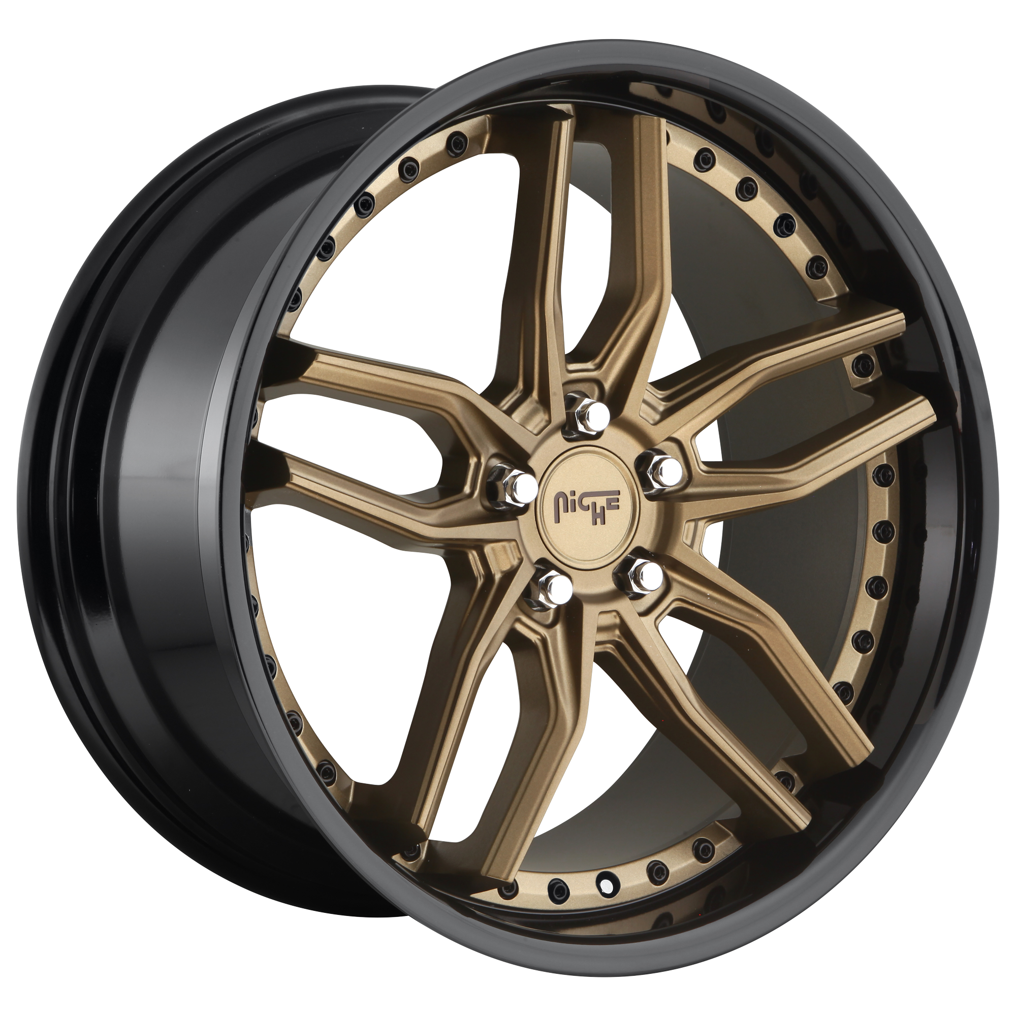 Niche 19"x9.5" Non-Chrome Matte Bronze Black Bead Ring Custom Wheel ARSWCWM19519954348