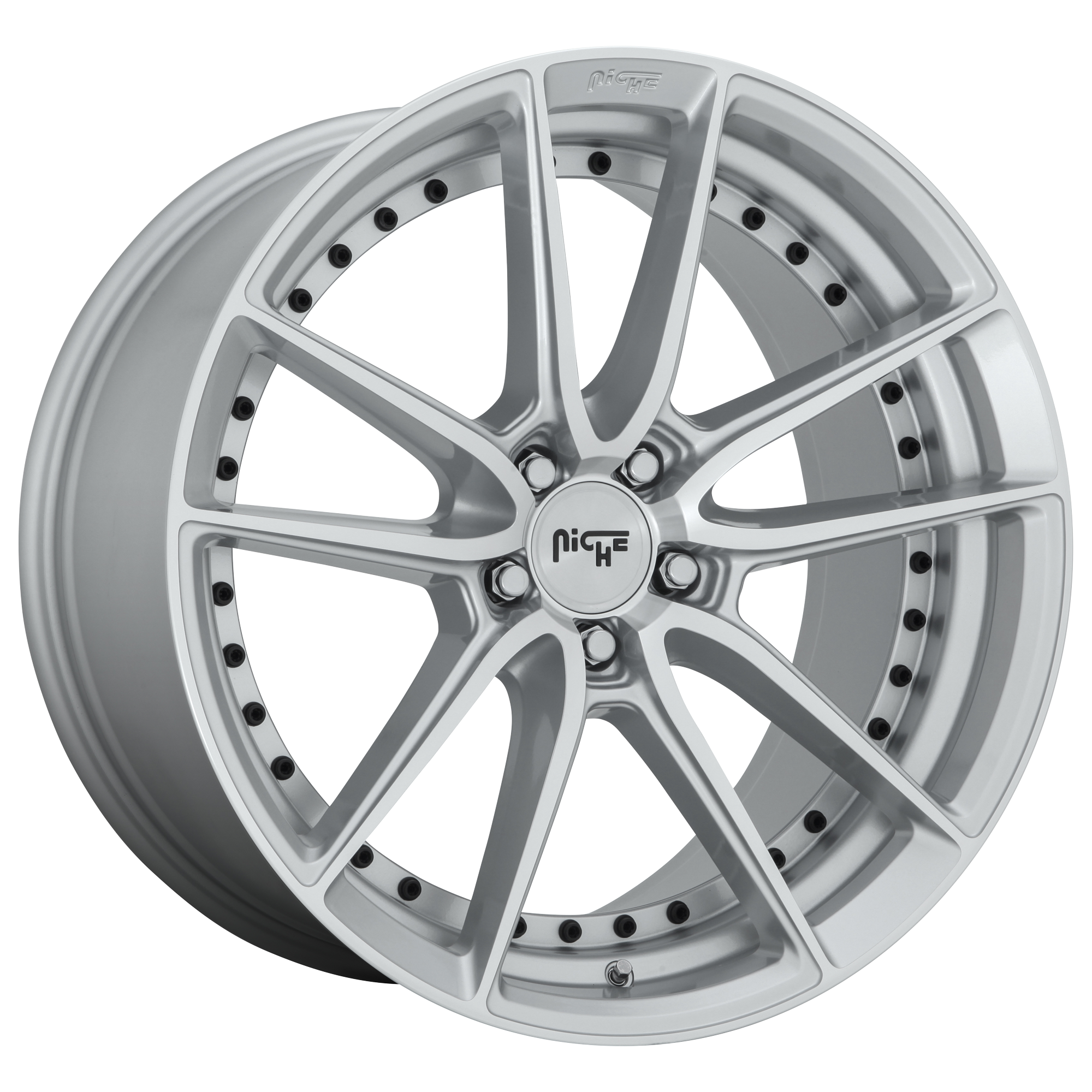 Niche 18"x8" Non-Chrome Gloss Silver Machined Custom Wheel ARSWCWM22118806540