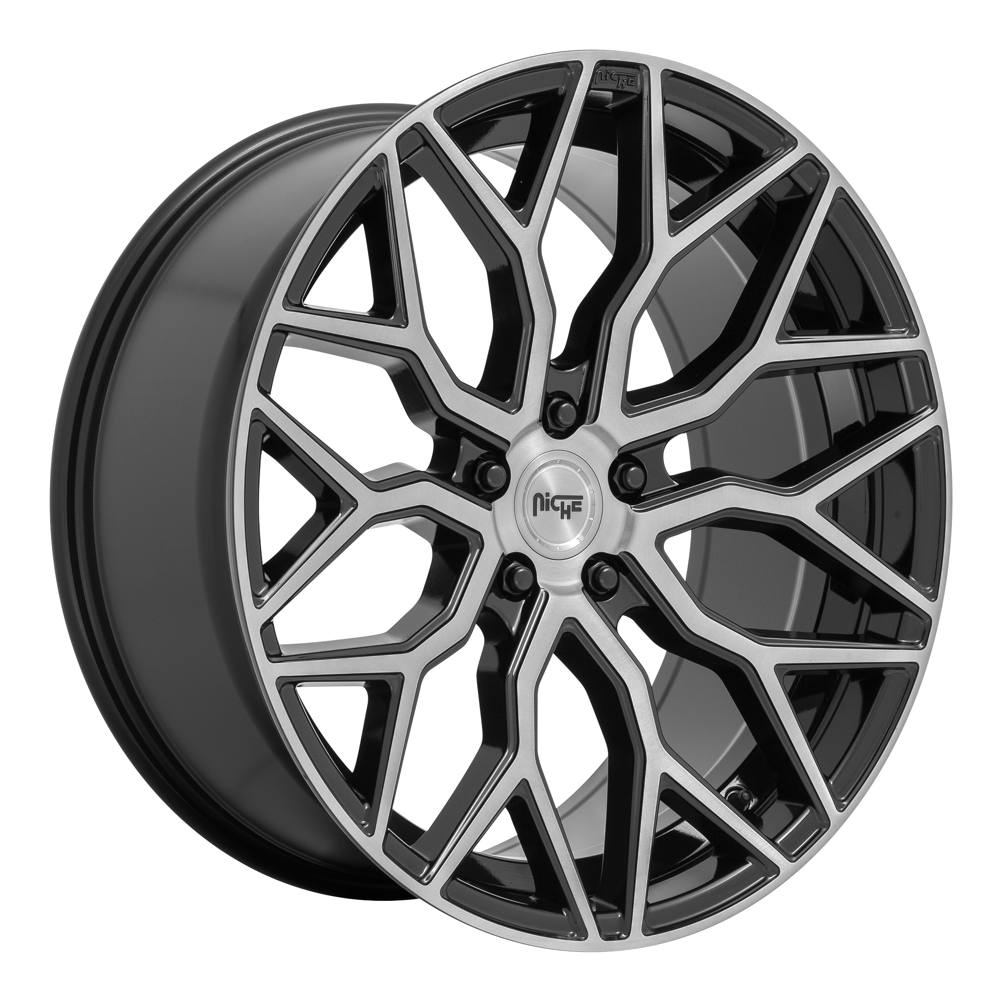 Niche 22"x10" Non-Chrome Gloss Black Brushed Face Custom Wheel ARSWCWM2622200F835