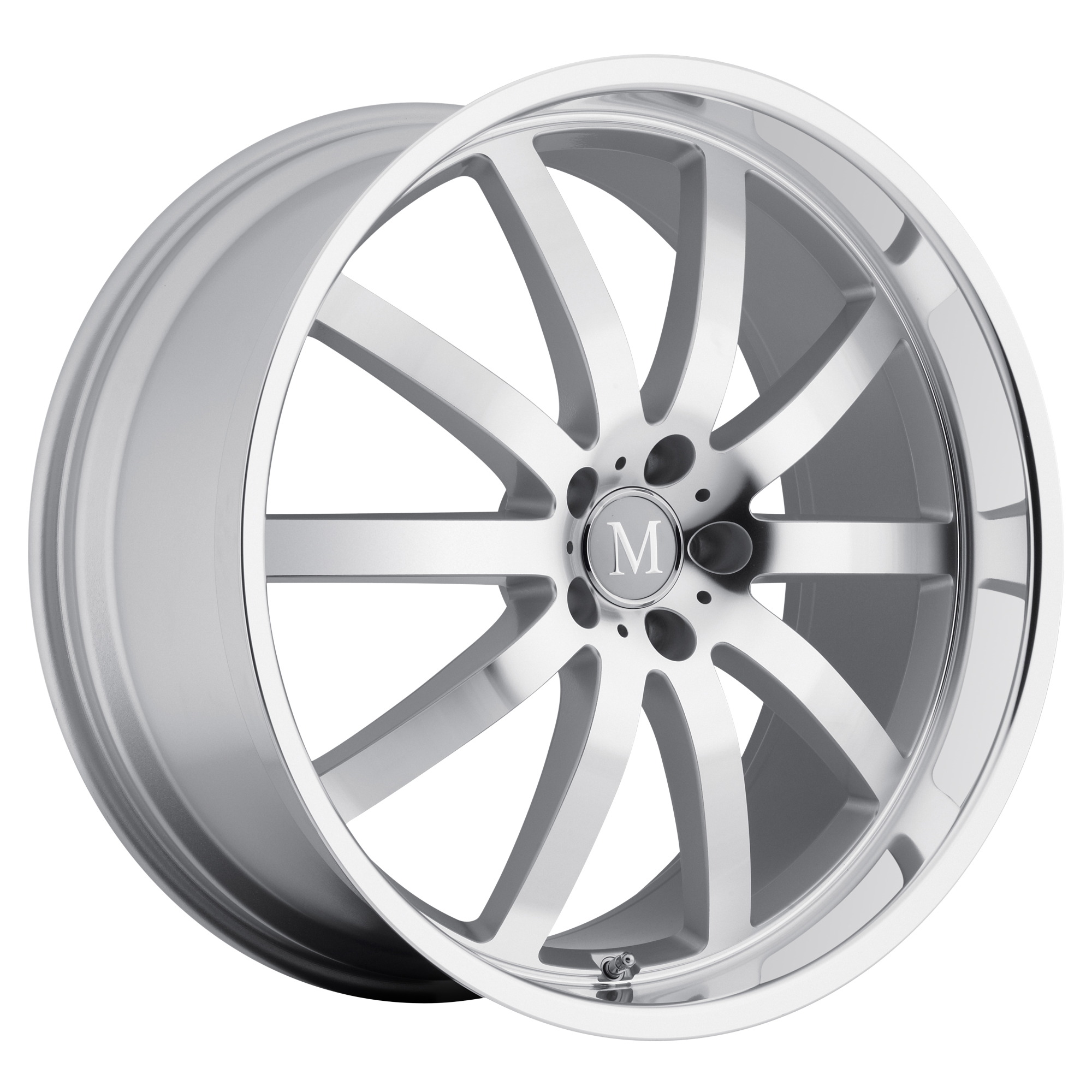 Mandrus 22"x10.5" Non-Chrome Silver with Mirror Cut Face and Lip Custom Wheel ARSWCW2205MAW425112S66