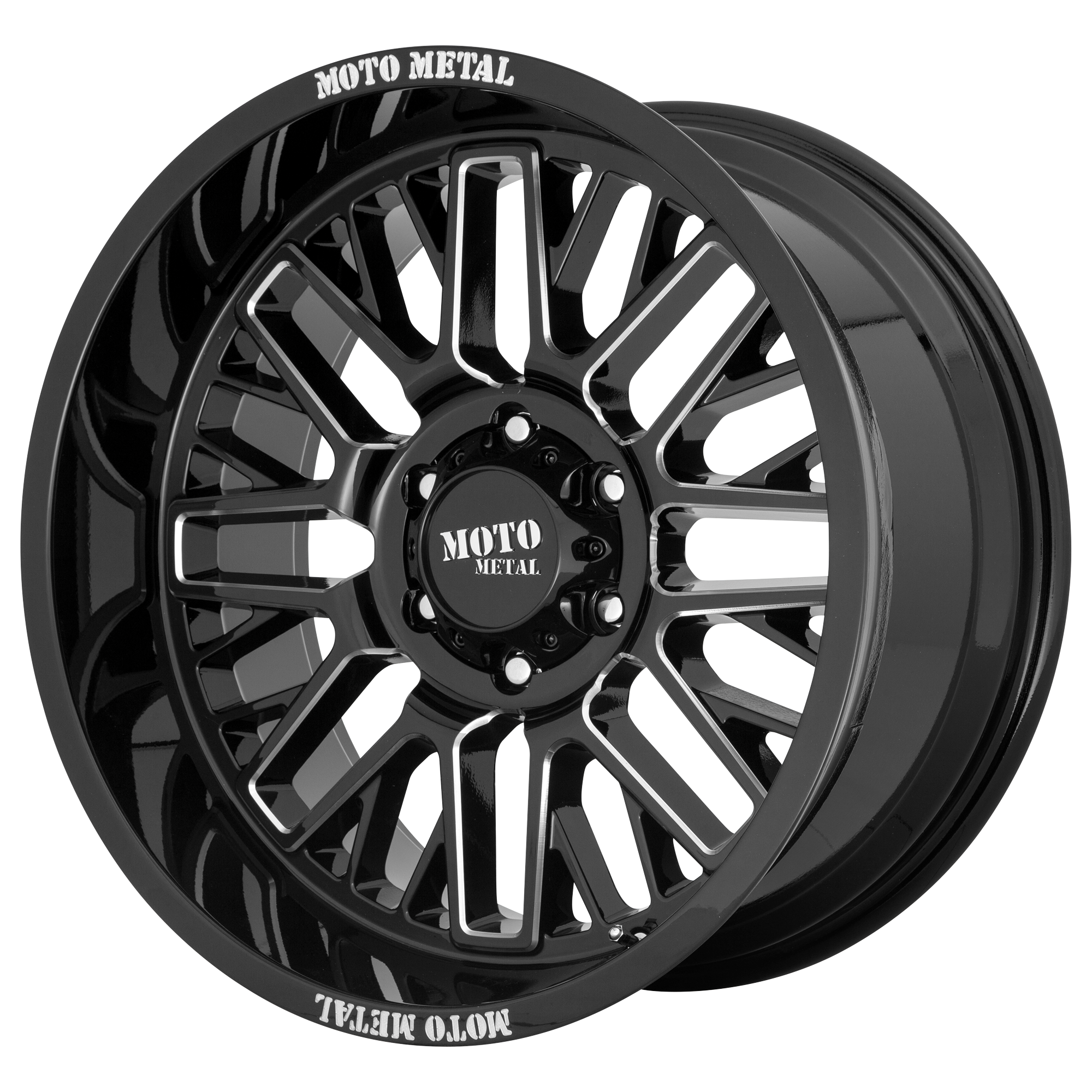 Moto Metal 20"x10" Non-Chrome Gloss Black Milled Custom Wheel ARSWCWMO80221050318N