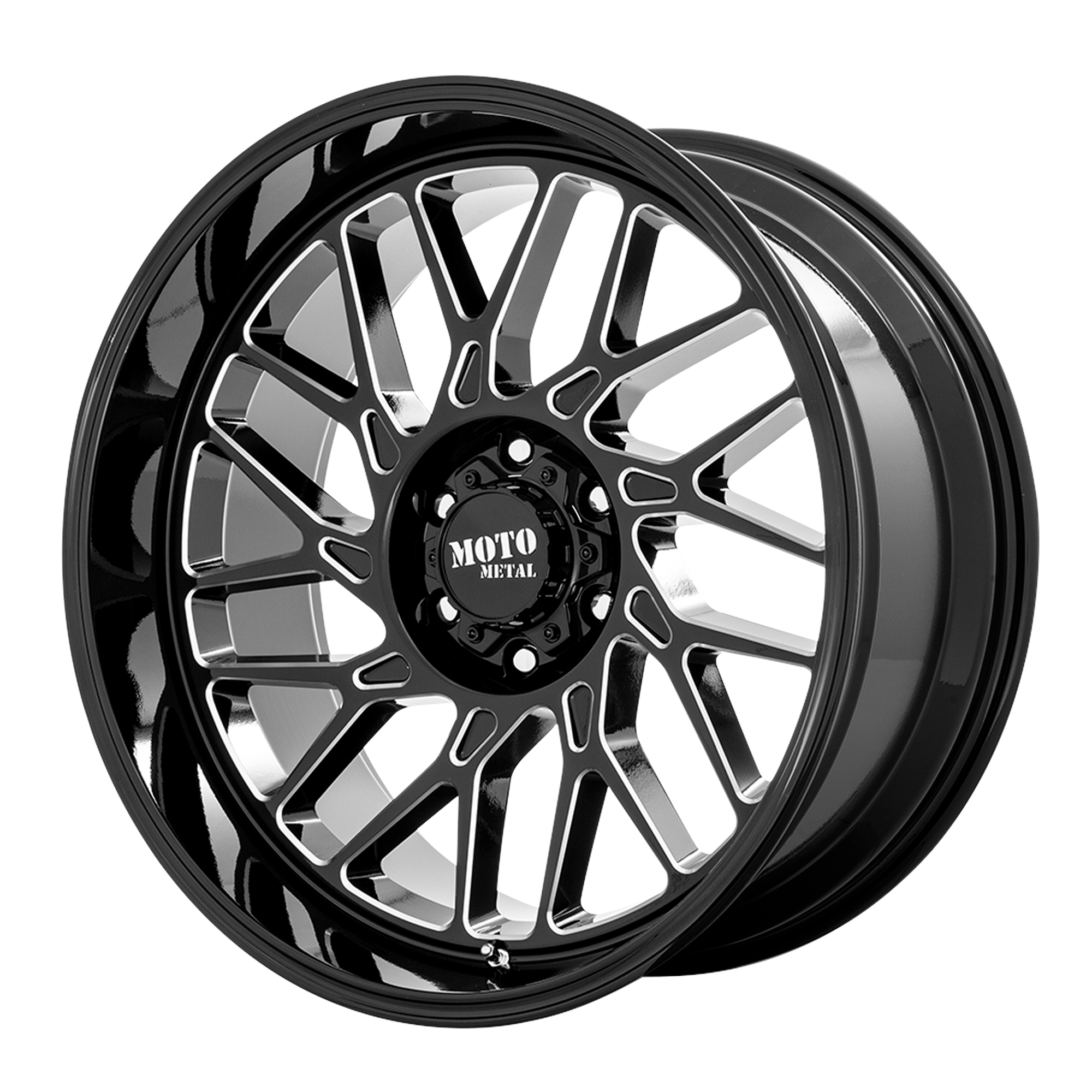 Moto Metal 22"x10" Non-Chrome Gloss Black Milled Custom Wheel ARSWCWMO80522087318N