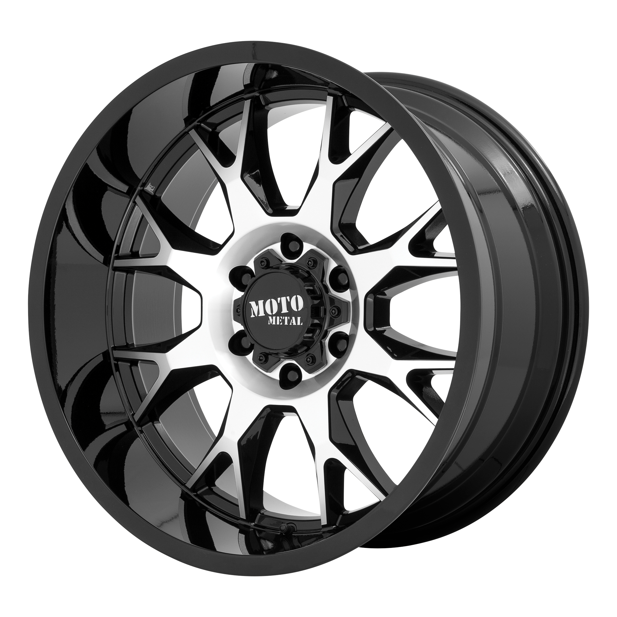 Moto Metal 20"x10" Non-Chrome Gloss Black Machined Custom Wheel ARSWCWMO80621050518N