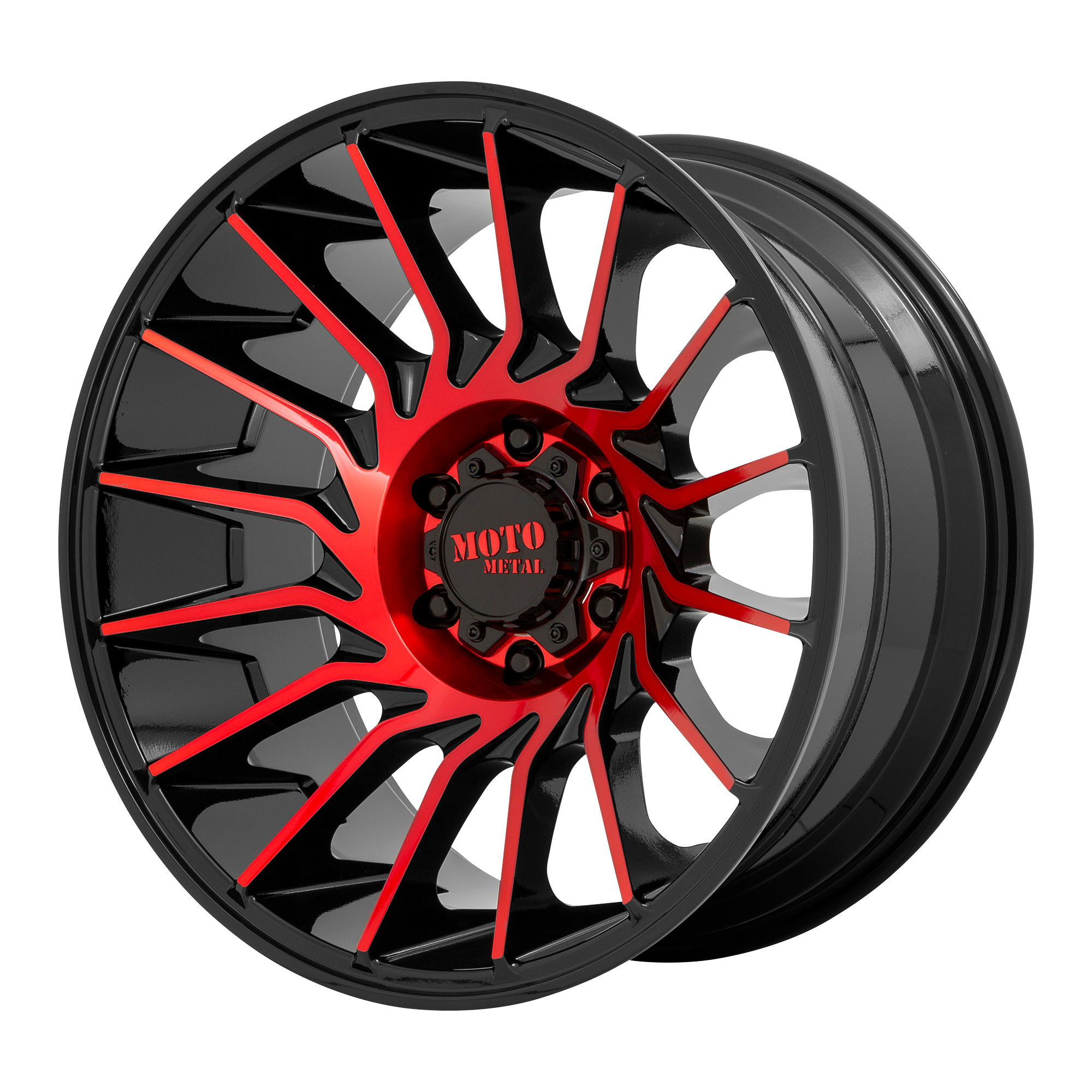 Moto Metal 20"x10" Non-Chrome Gloss Black Machined With Red Tint Custom Wheel ARSWCWMO80721050918N