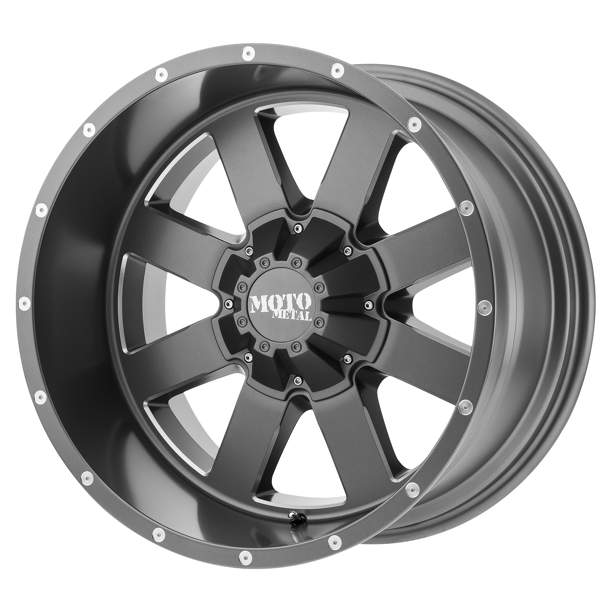 Moto Metal 20"x10" Non-Chrome Satin Gray Milled Custom Wheel ARSWCWMO96221035424N