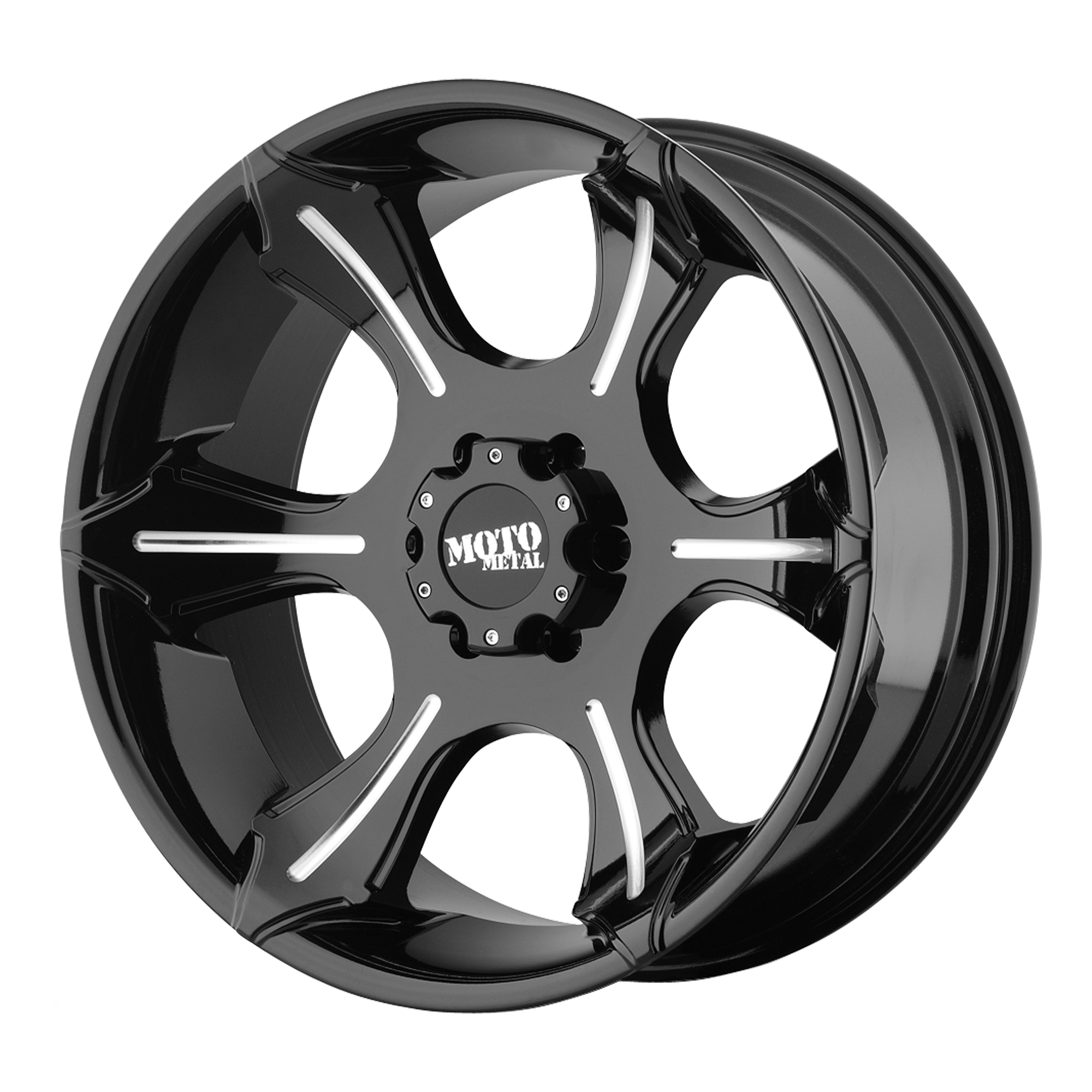 Moto Metal 18"x9" Non-Chrome Gloss Black With Milled Spokes Custom Wheel ARSWCWMO96589068300