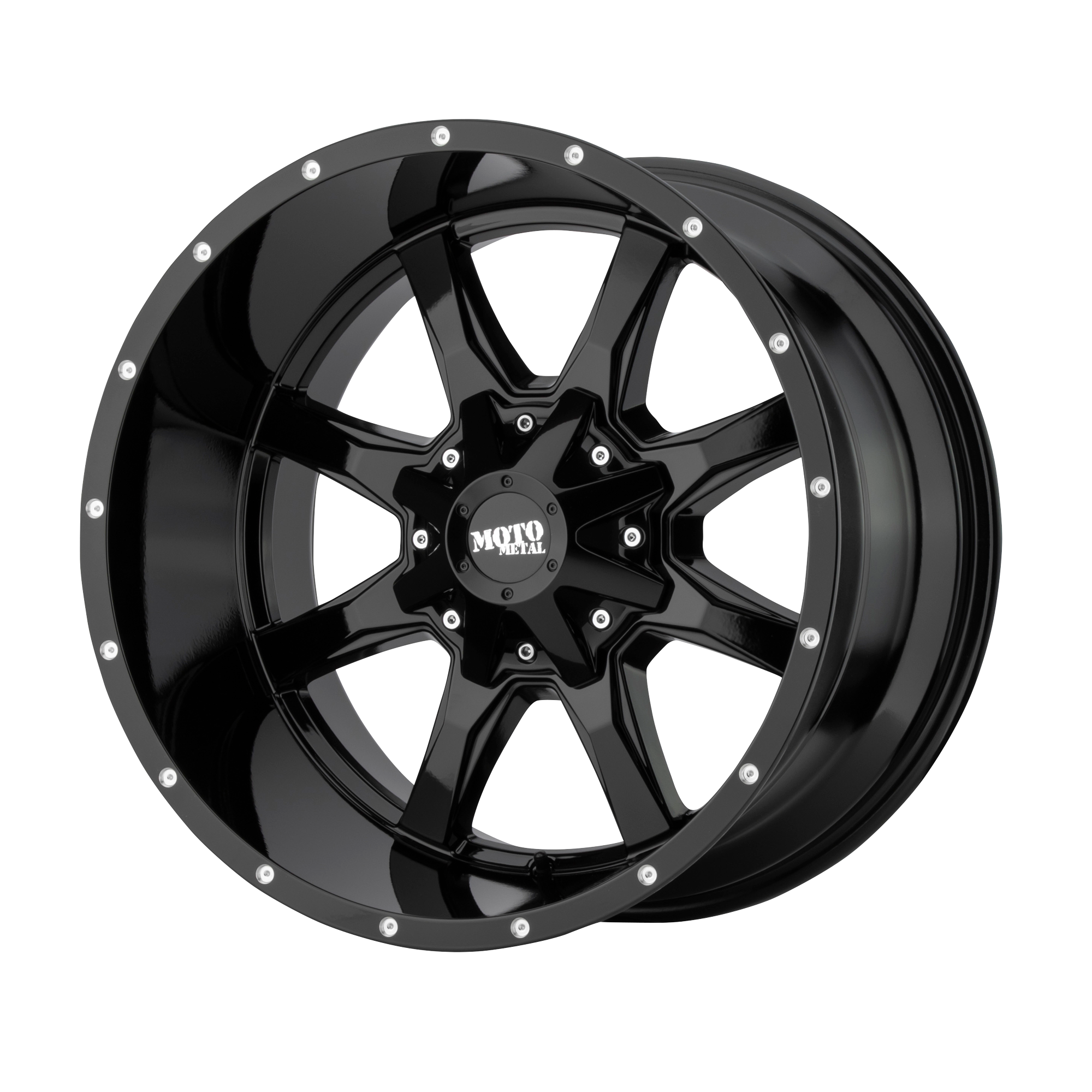 Moto Metal 17"x9" Non-Chrome Gloss Black With Milled Lip Custom Wheel ARSWCWMO970790353A12NUS