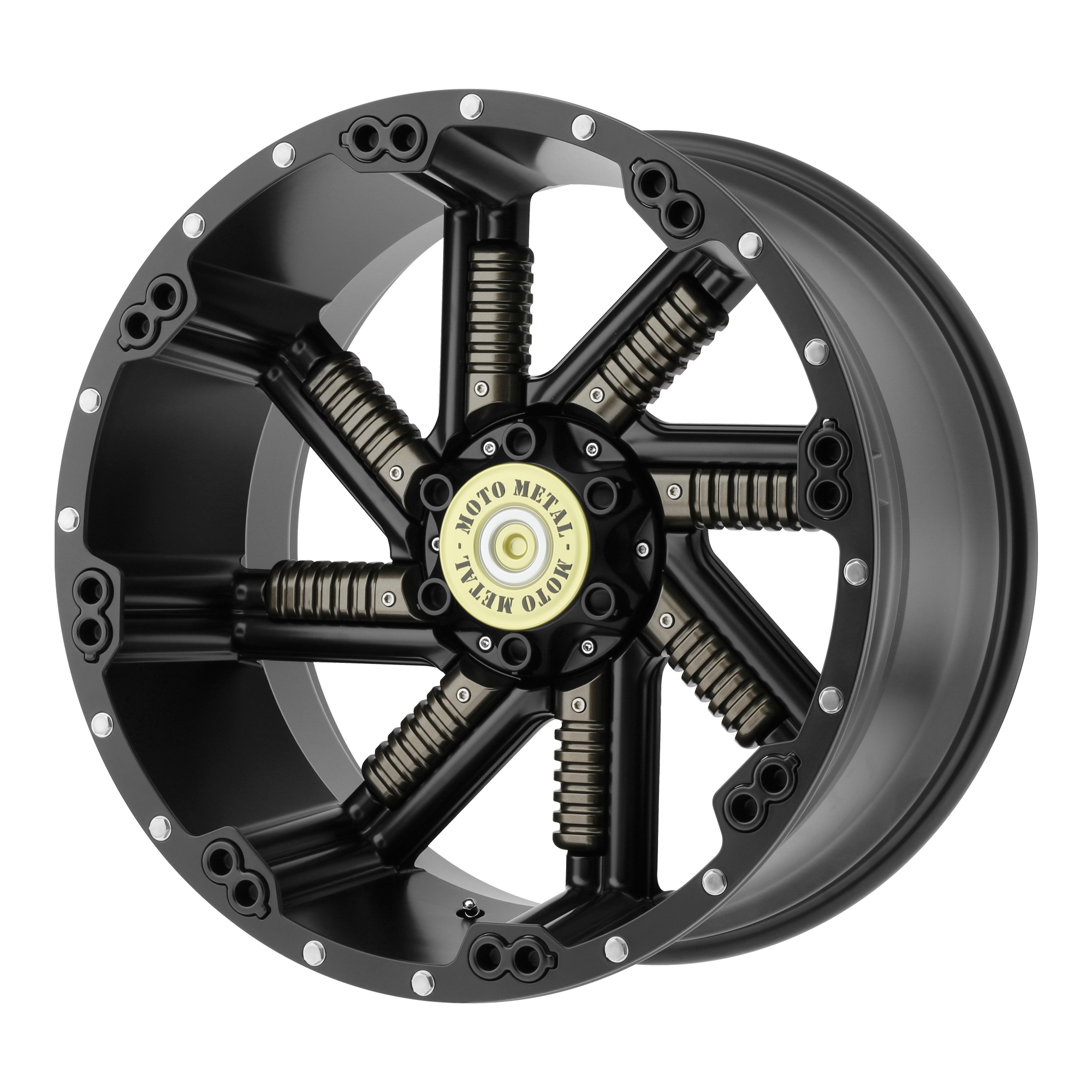 Moto Metal 20"x10" Non-Chrome Satin Black with Gunmetal Inserts Custom Wheel ARSWCWMO97921080724N