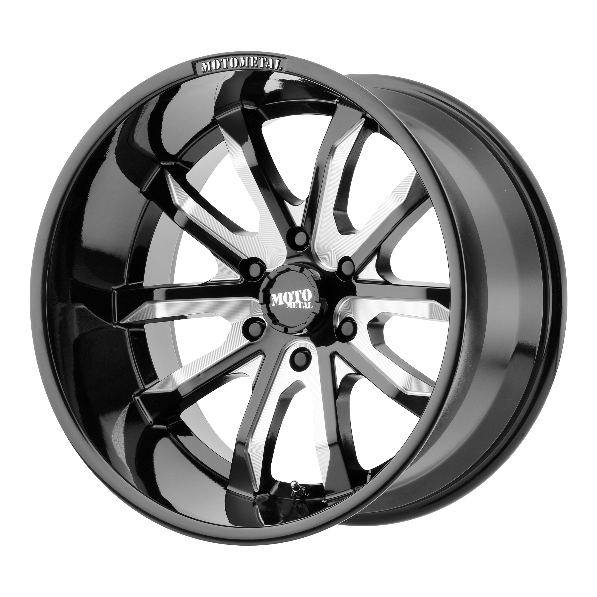 Moto Metal 20"x10" Non-Chrome Gloss Black Milled Custom Wheel ARSWCWMO98321080318N